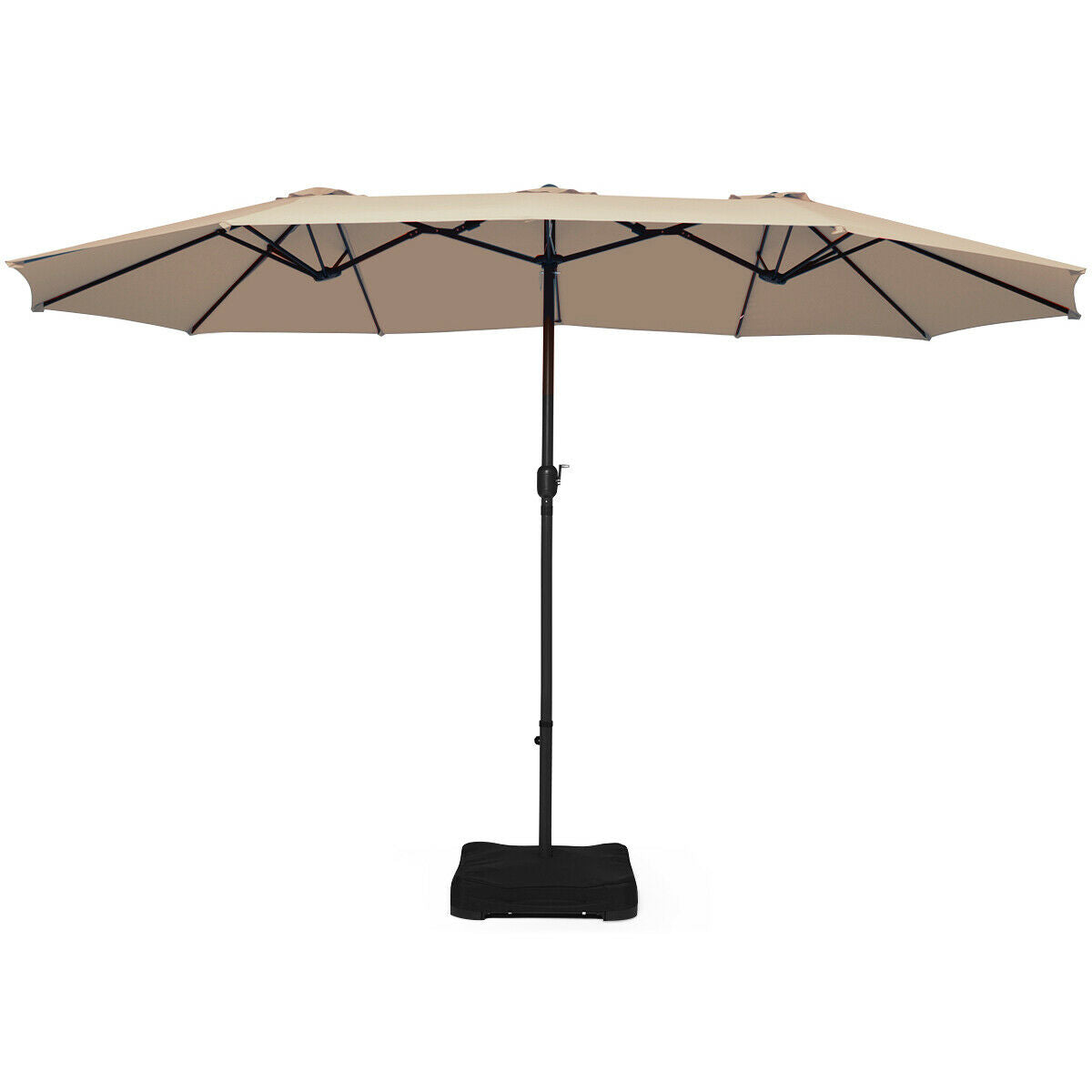 4.6M Patio Double-Sided Umbrella Parasol Sunshade-Beige