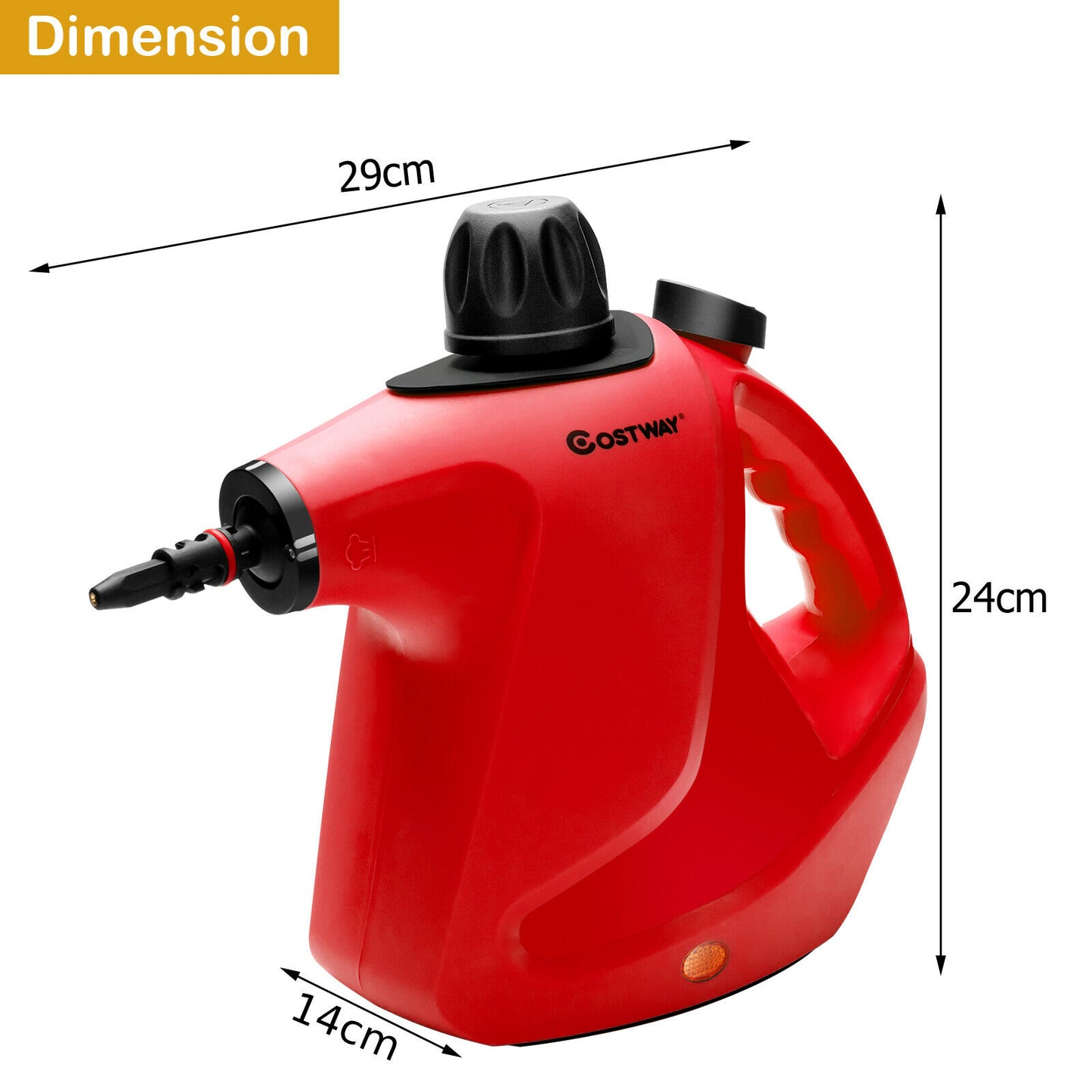 Multi-Purpose Portable Electric Steam Cleaner with 9 Accessories-Red