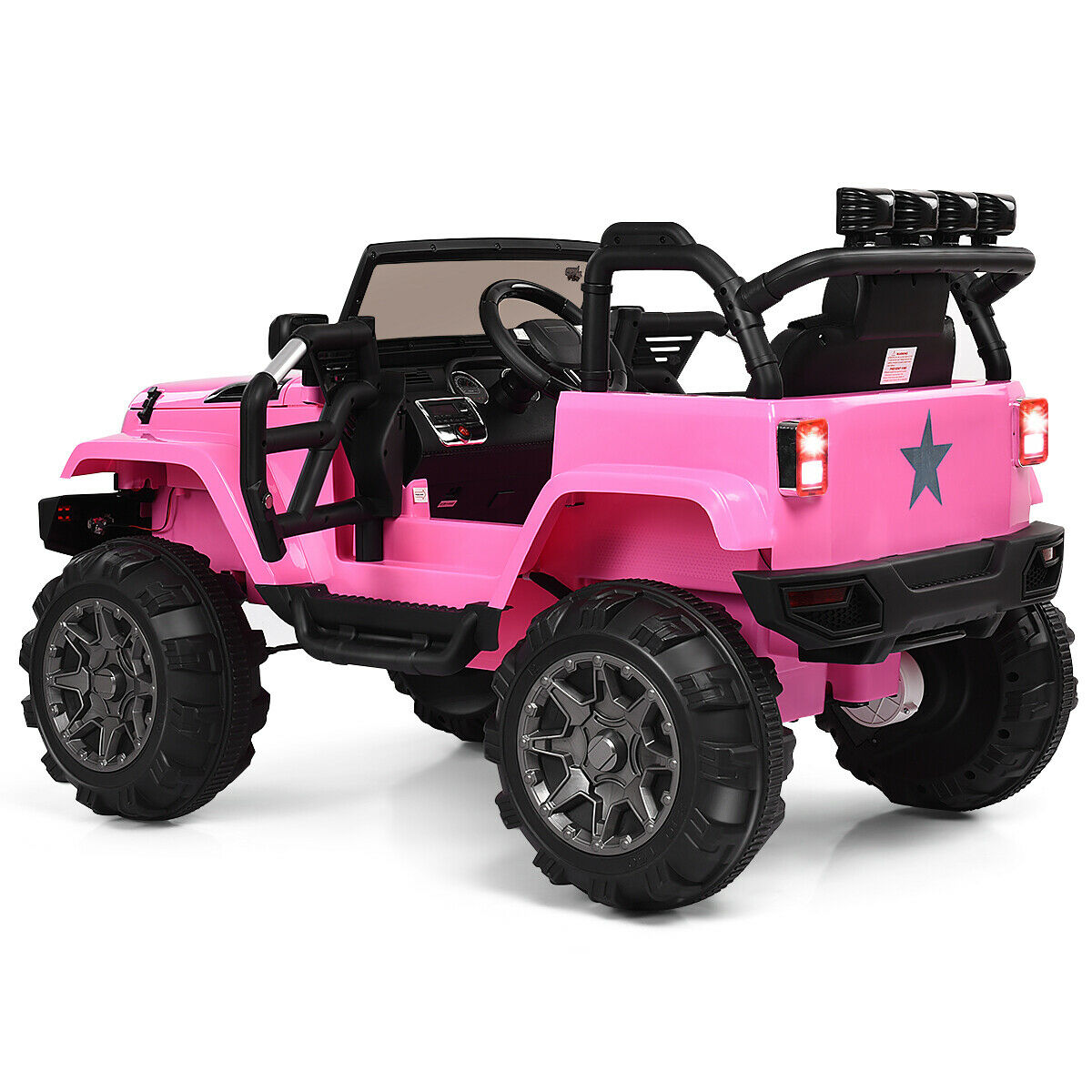 12V Kid's Ride on Truck Electric Vehicle with Light & Music-Pink