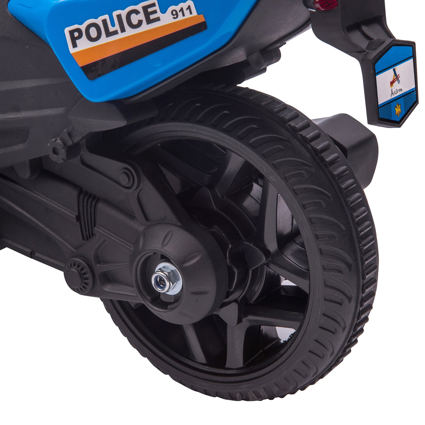 HOMCOM Kids 6V Electric Ride On Motorcycle Police Car Vehicle w/ Lights Horn Realistic Sound Outdoor Play Toy for 18 - 36 months Blue