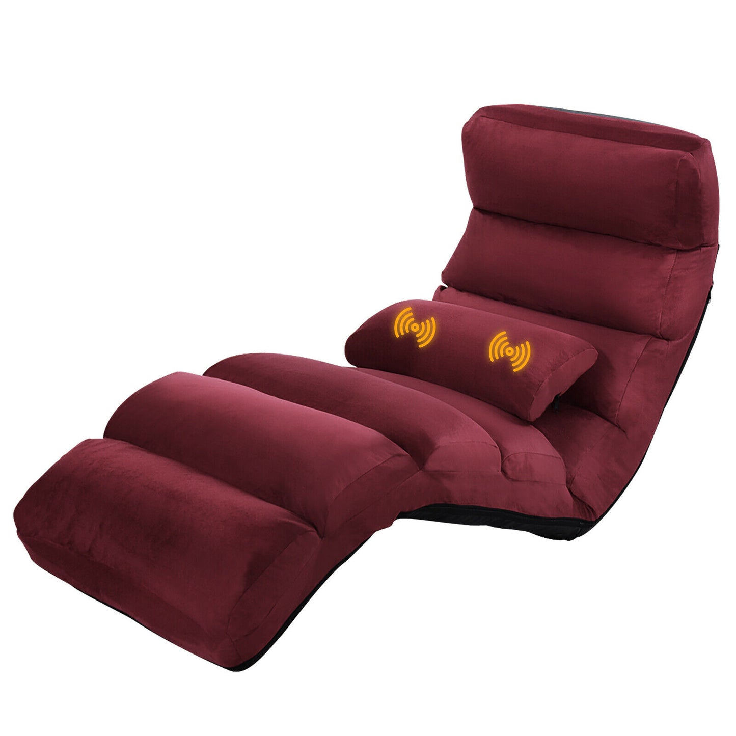 Folding Floor Sofa Chair / Ergonomic Floor Cushion-Wine
