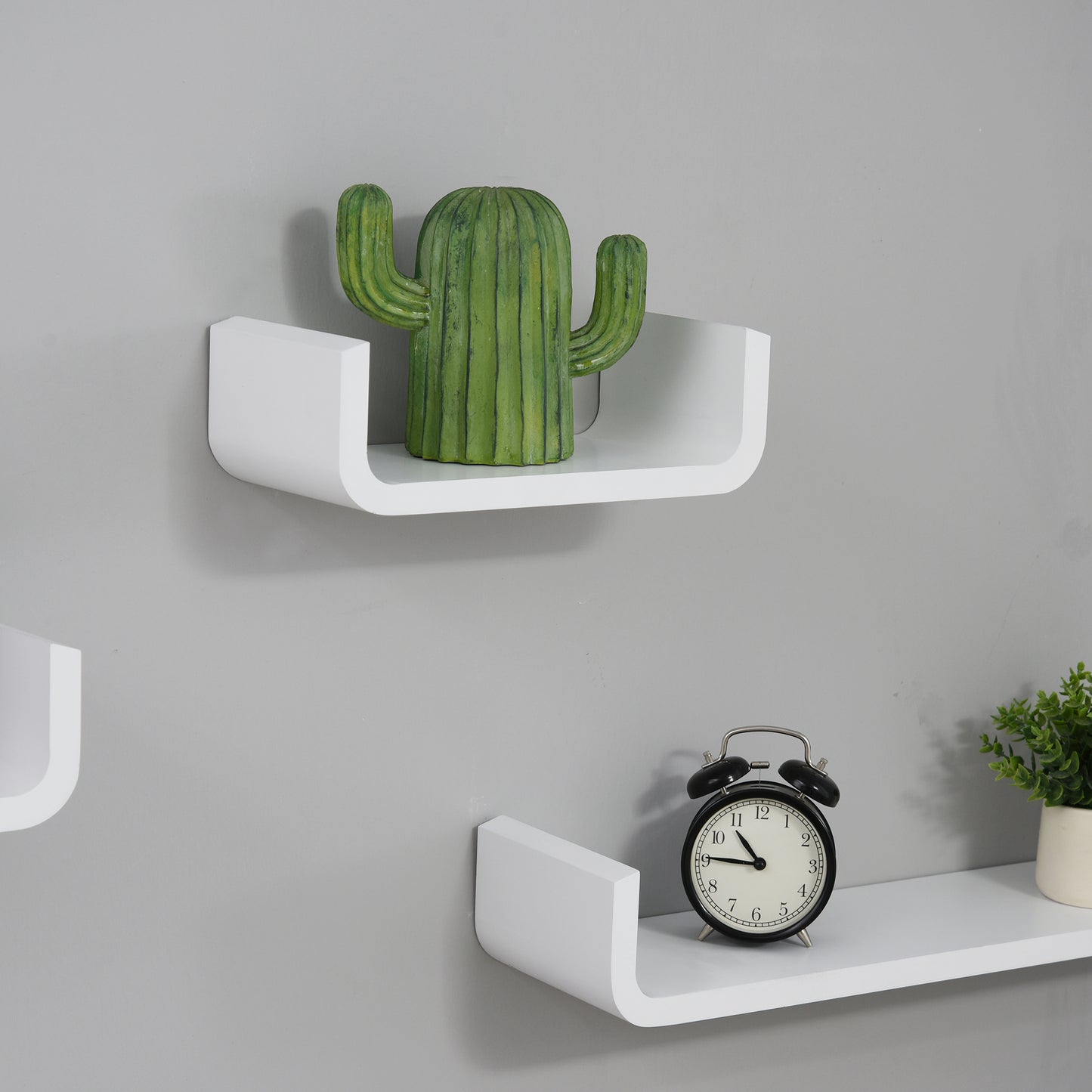 HOMCOM 3 pcs U Shaped Shelves Set-White