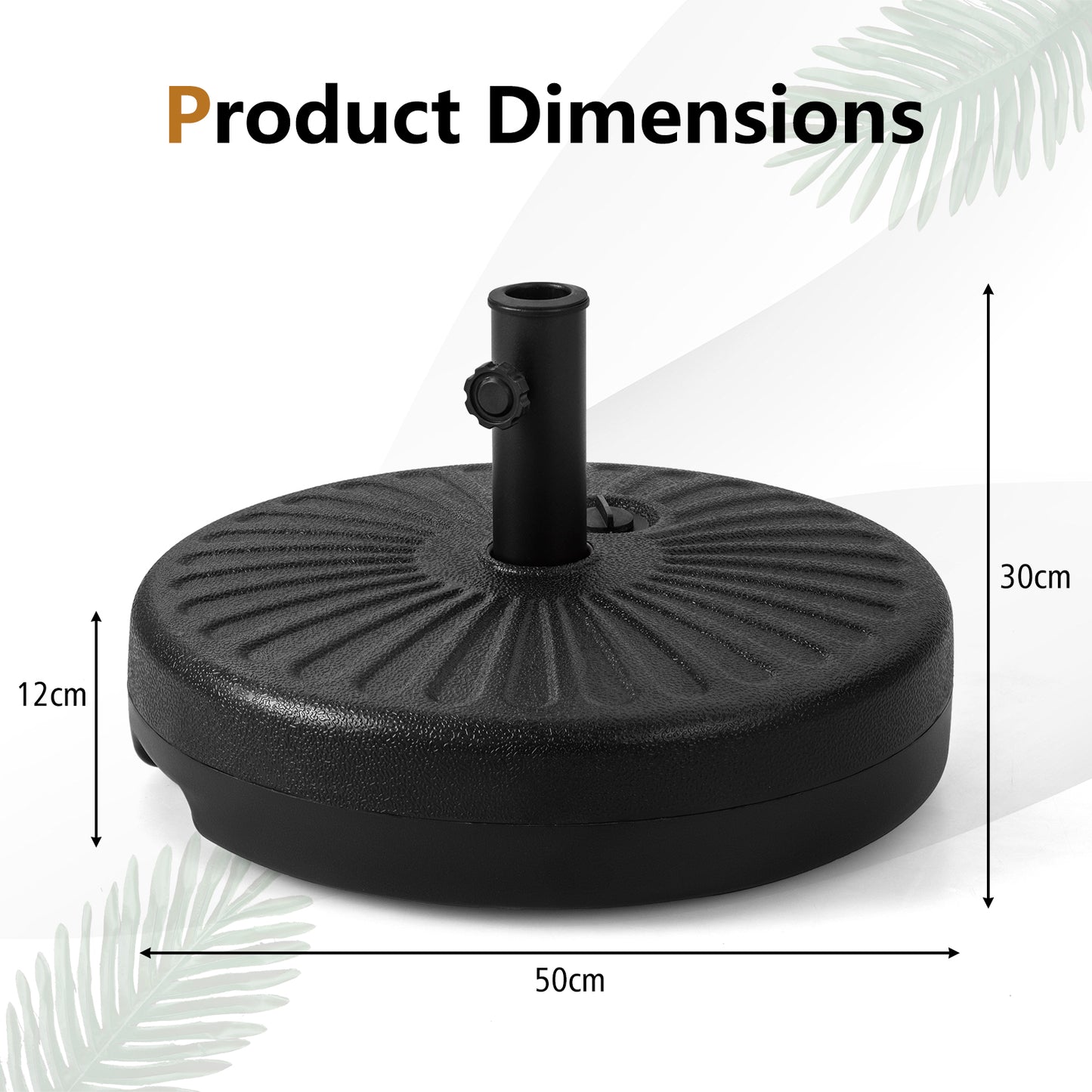 50CM Fillable Round Heavy-Duty Umbrella Base Stand