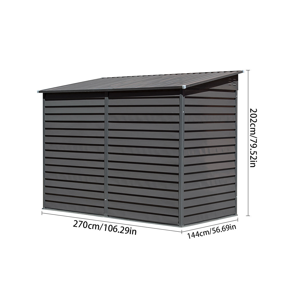 Louvered Wall Pitched Roof Metal Garden Shed