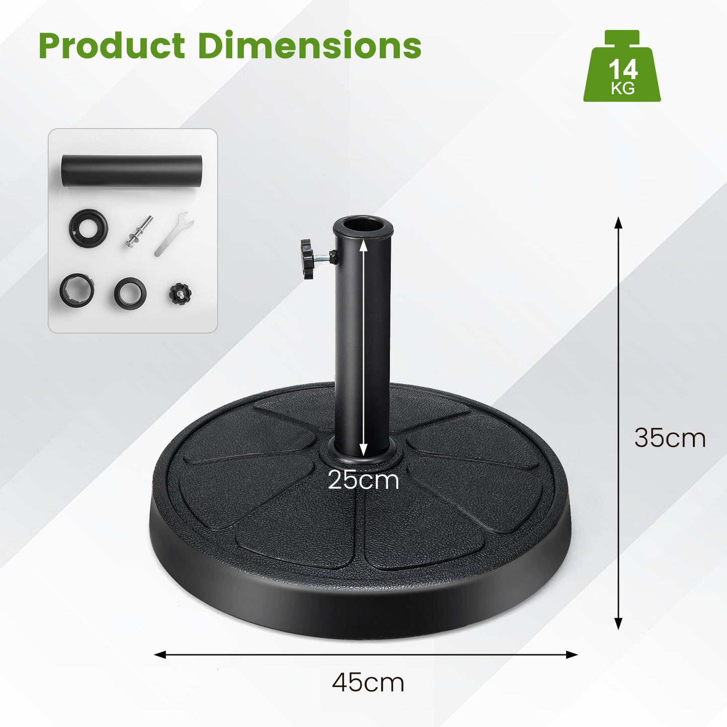 54CM Round Heavy-Duty Patio Umbrella Holder