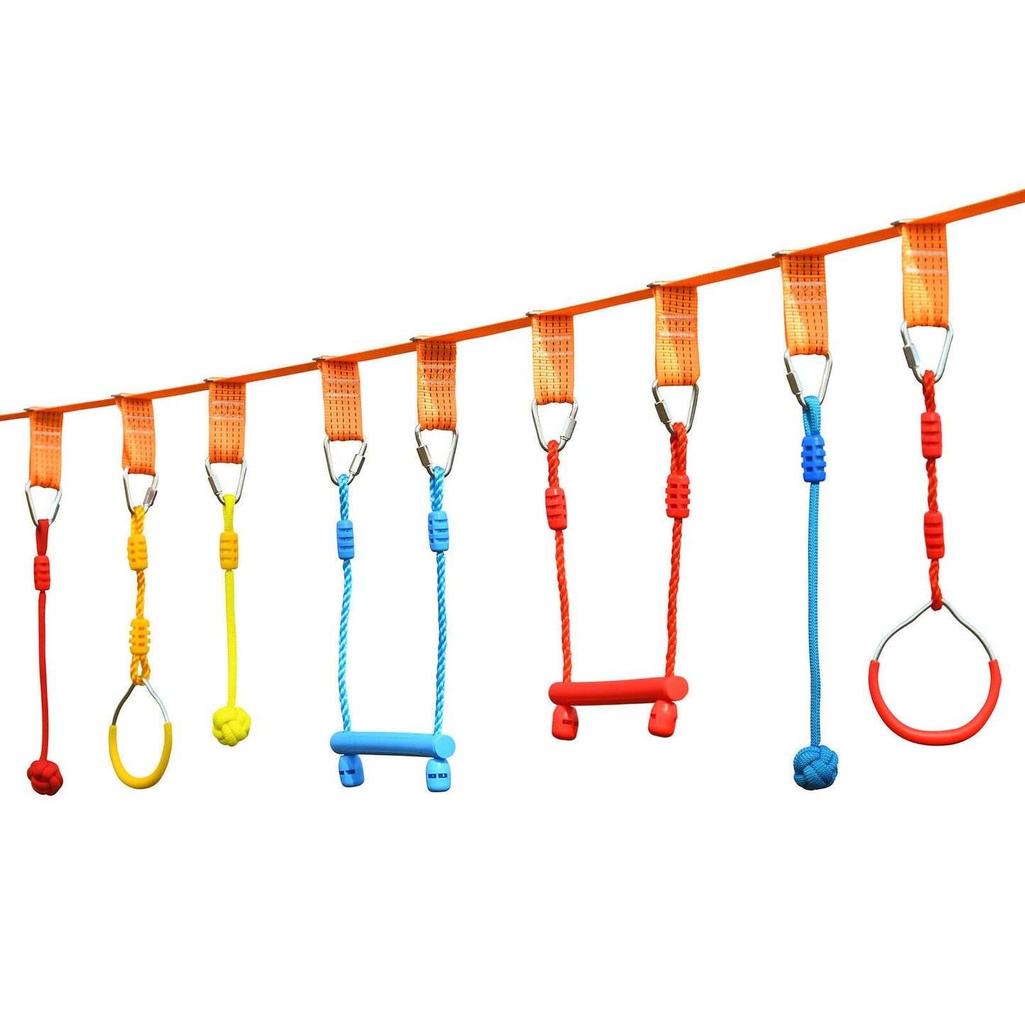 Kids Ninja Obstacle Course Line 15m Kit Hanging
