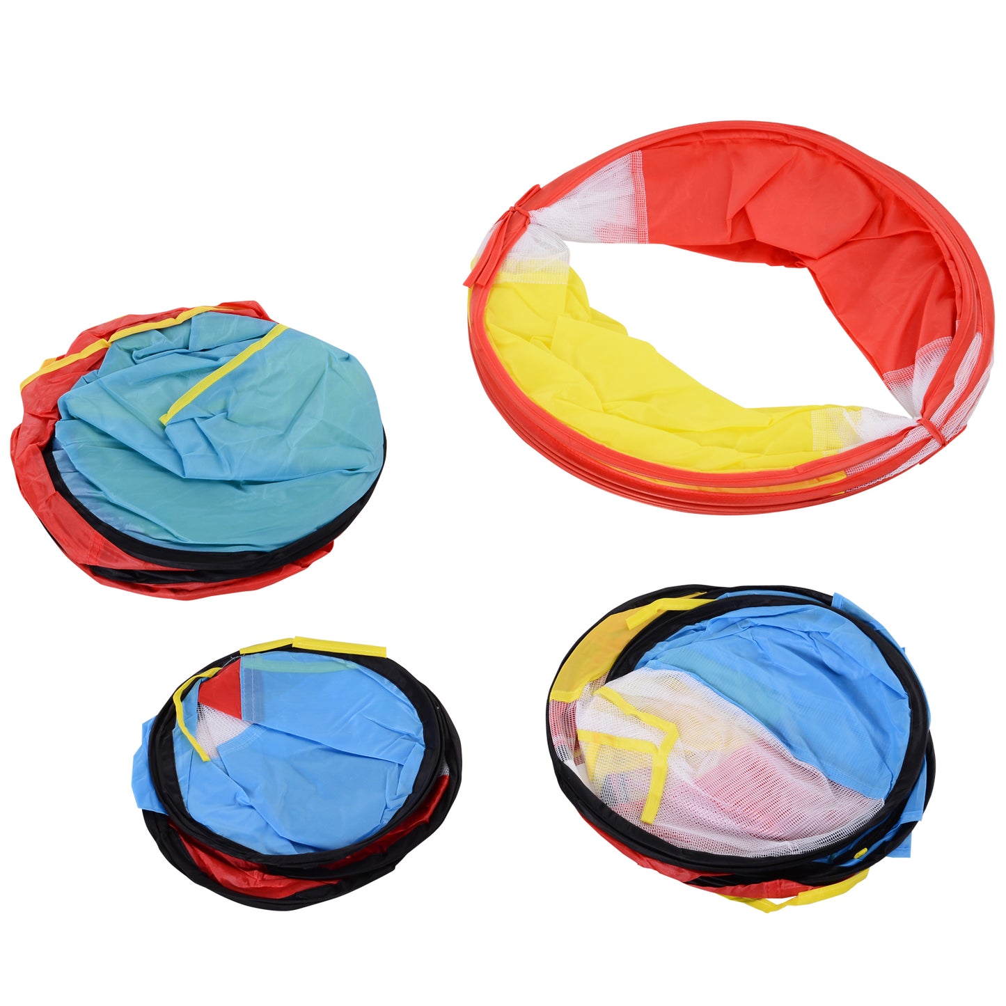 HOMCOM Toddler Polyester 3 in 1 Pop Up House Tent Play Tunnel Multi-Colour