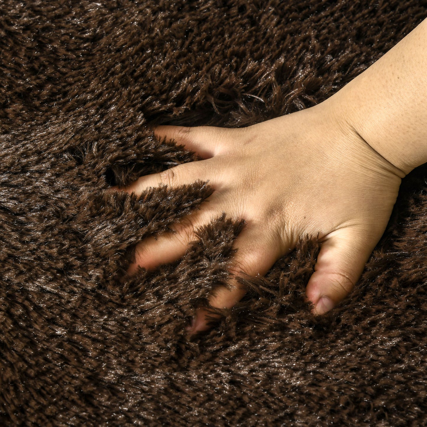 HOMCOM Brown Fluffy Rug, Shaggy Area Rugs Carpet for Living Room, Bedroom, Dining Room, 90x150 cm