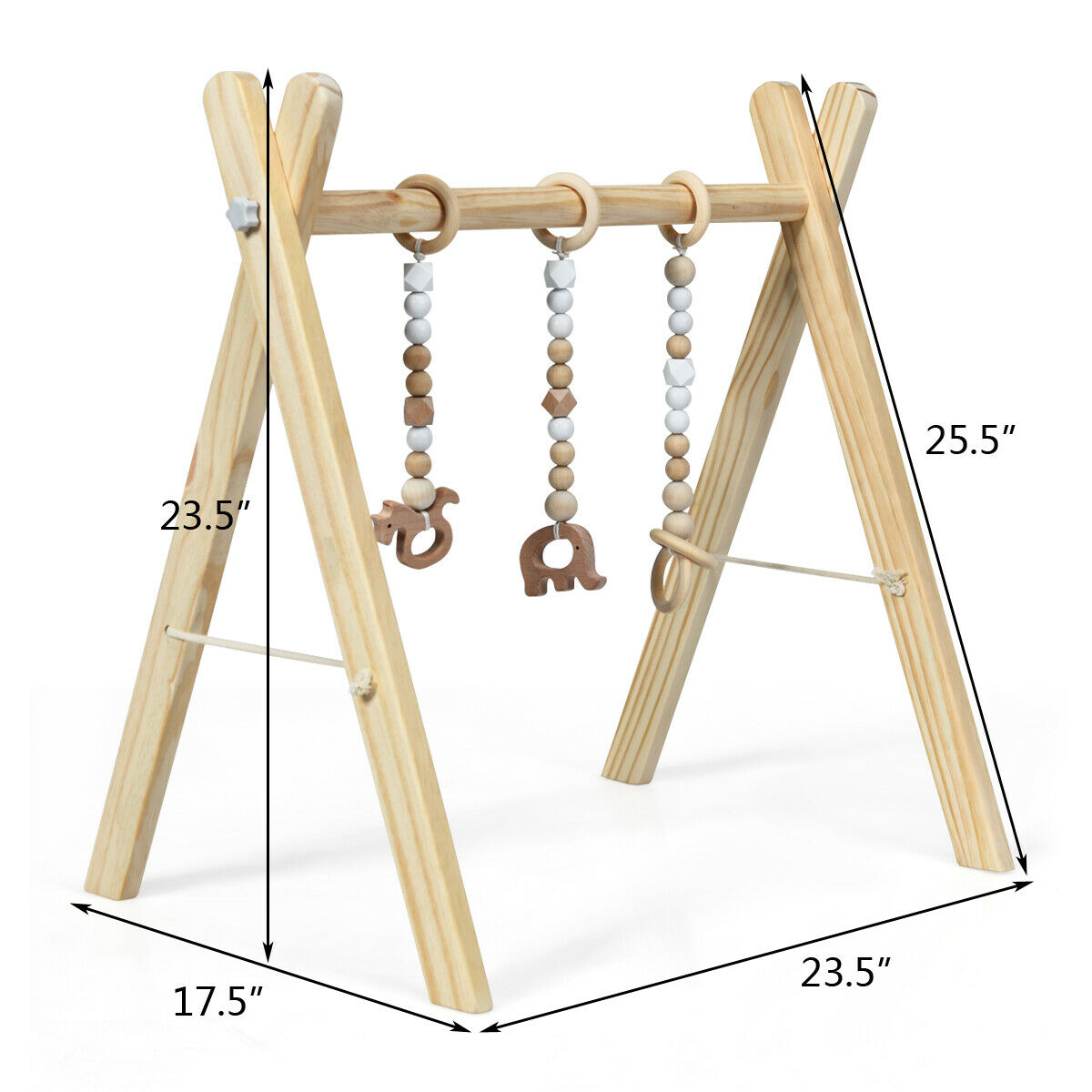 Foldable Wooden Baby Gym-Natural