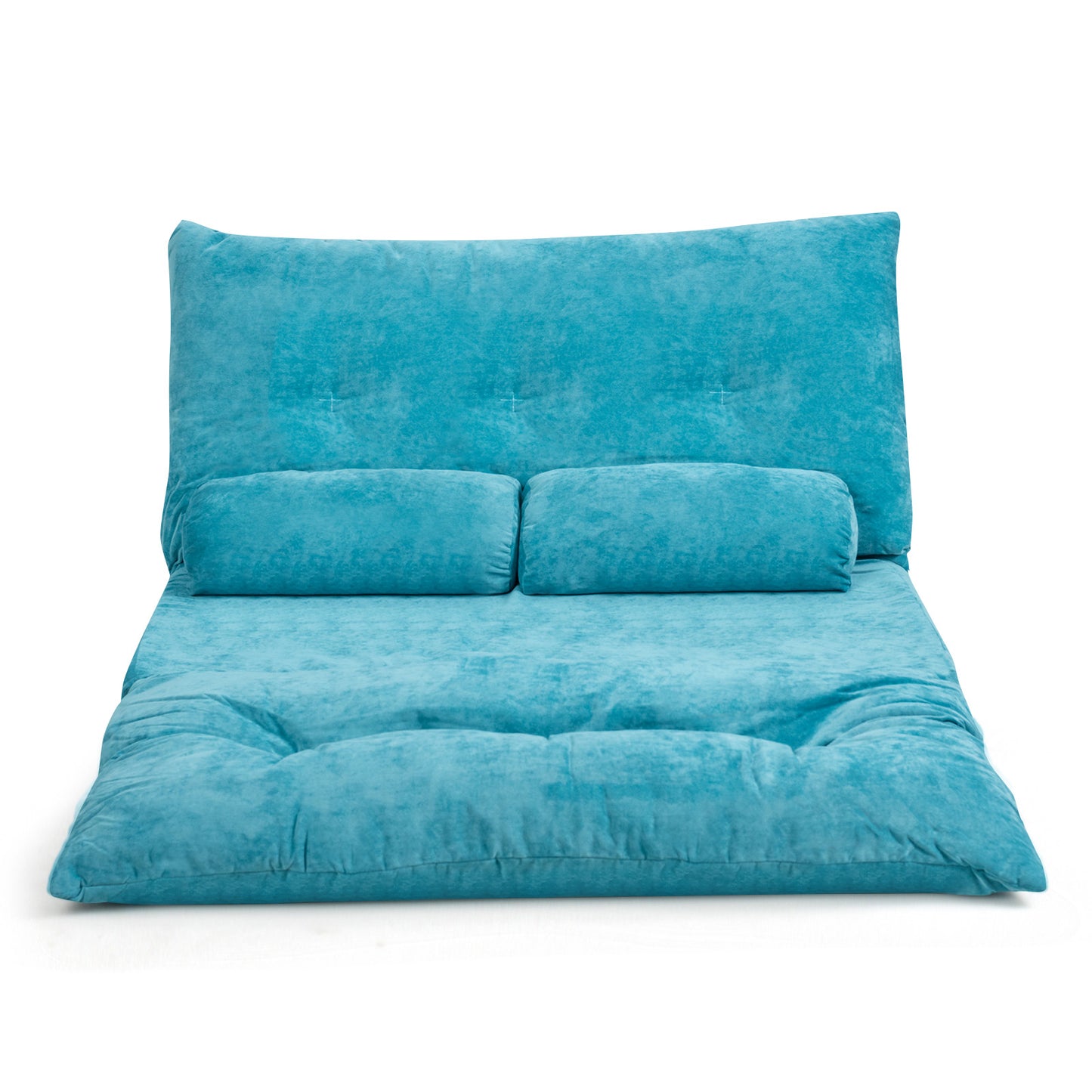 Convertible Floor Sofa Bed with 2 Waist Pillows-Blue