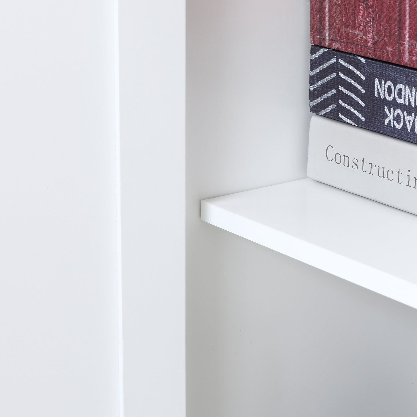 HOMCOM Accent Floor Storage Cabinet Kitchen Pantry with Adjustable Shelves and 2 Lower Doors, White