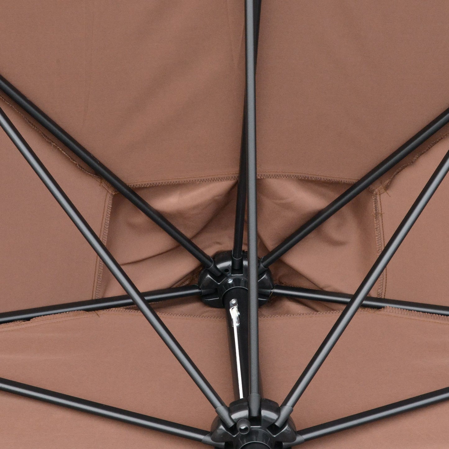 Outsunny 2.3m Half-Square Parasol, for Balconies and Walls - Brown