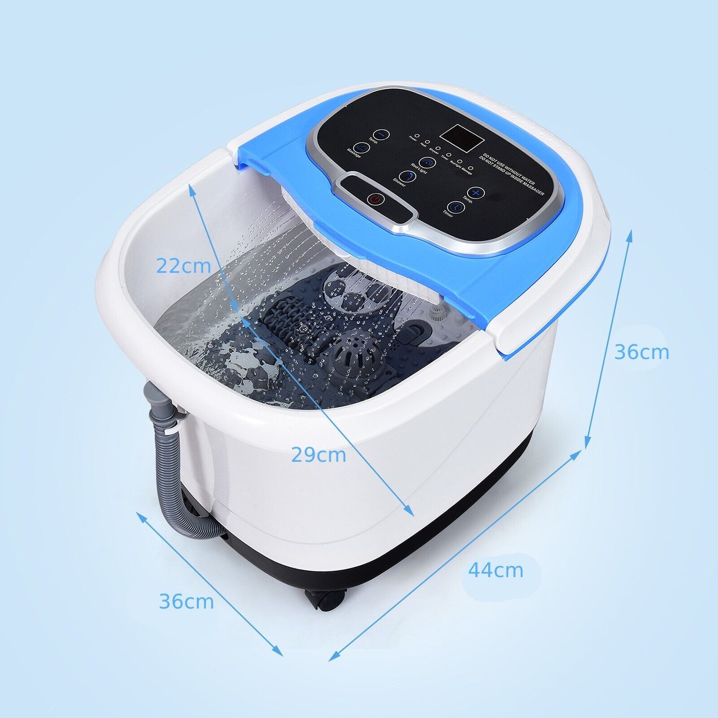 Portable Electric Foot Massage with Heating Function and Timer-Blue