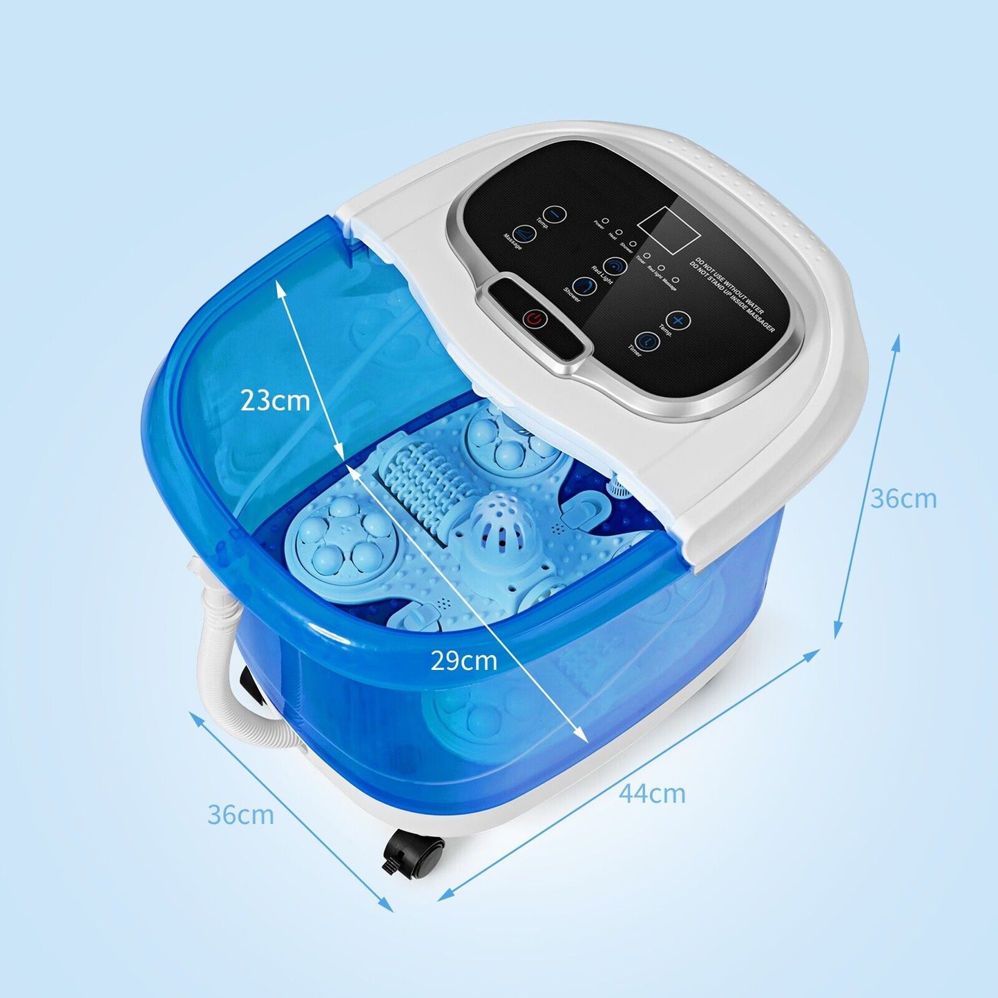 Portable Electric Foot Massage with Heating Function and Timer-Transparent
