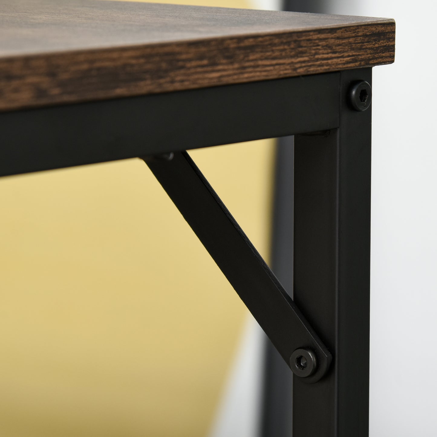 HOMCOM Industrial Rectangular Bar Table Set with 4 Stools for Dining Room, Kitchen, Dinette