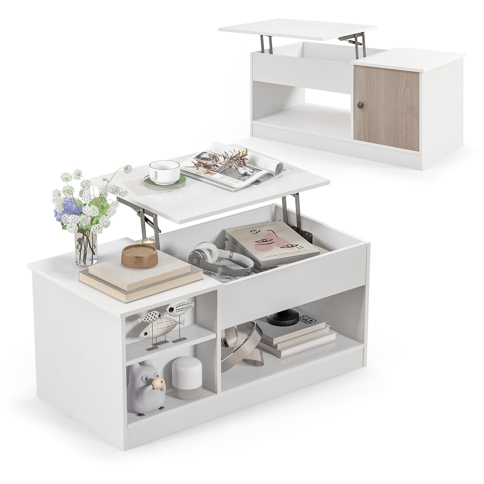 Photo inspiration: Visual Reference: Modern Cocktail Table With Lift Tabletop And Hideaway Compartments