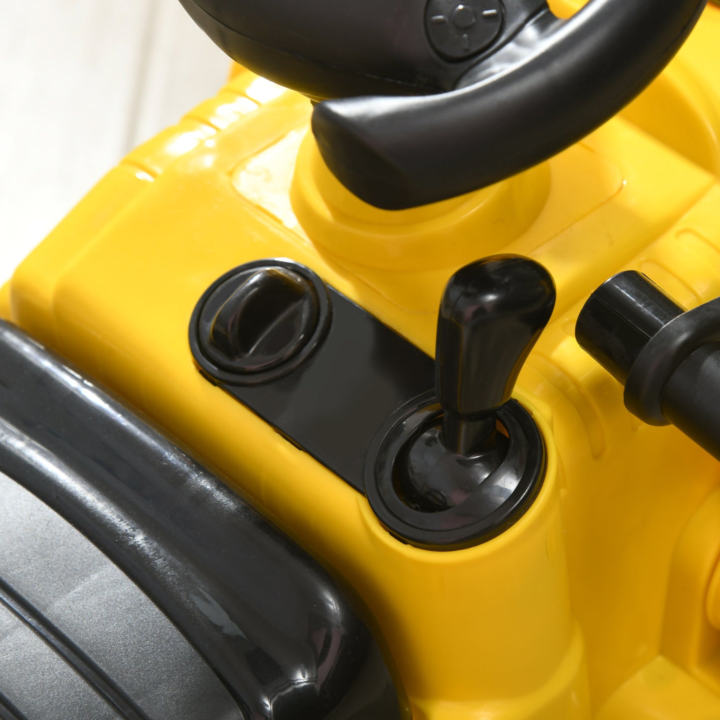 HOMCOM NO POWER 3 in 1 Ride On Toy Bulldozer Digger Tractor Pulling Cart Pretend Play Construction Truck