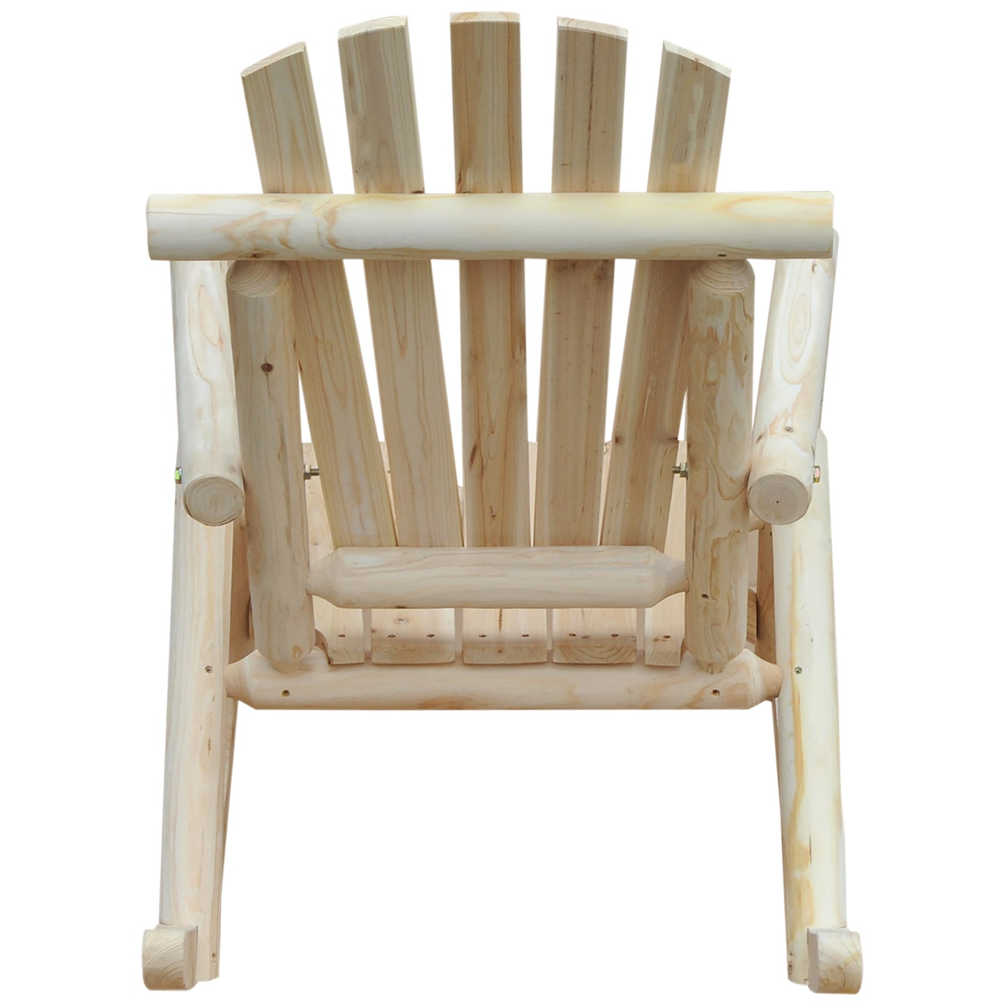 Outsunny 2 Piece Adirondack Chair Cedar Wood Ergonomic Rocking Chair Porch Rocker Garden Traditional - Burlywood