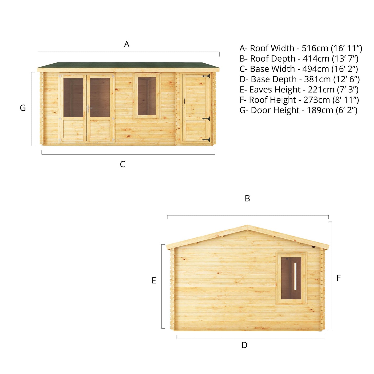 5.1M X 4M Home Office Elite With Side Shed - 34Mm