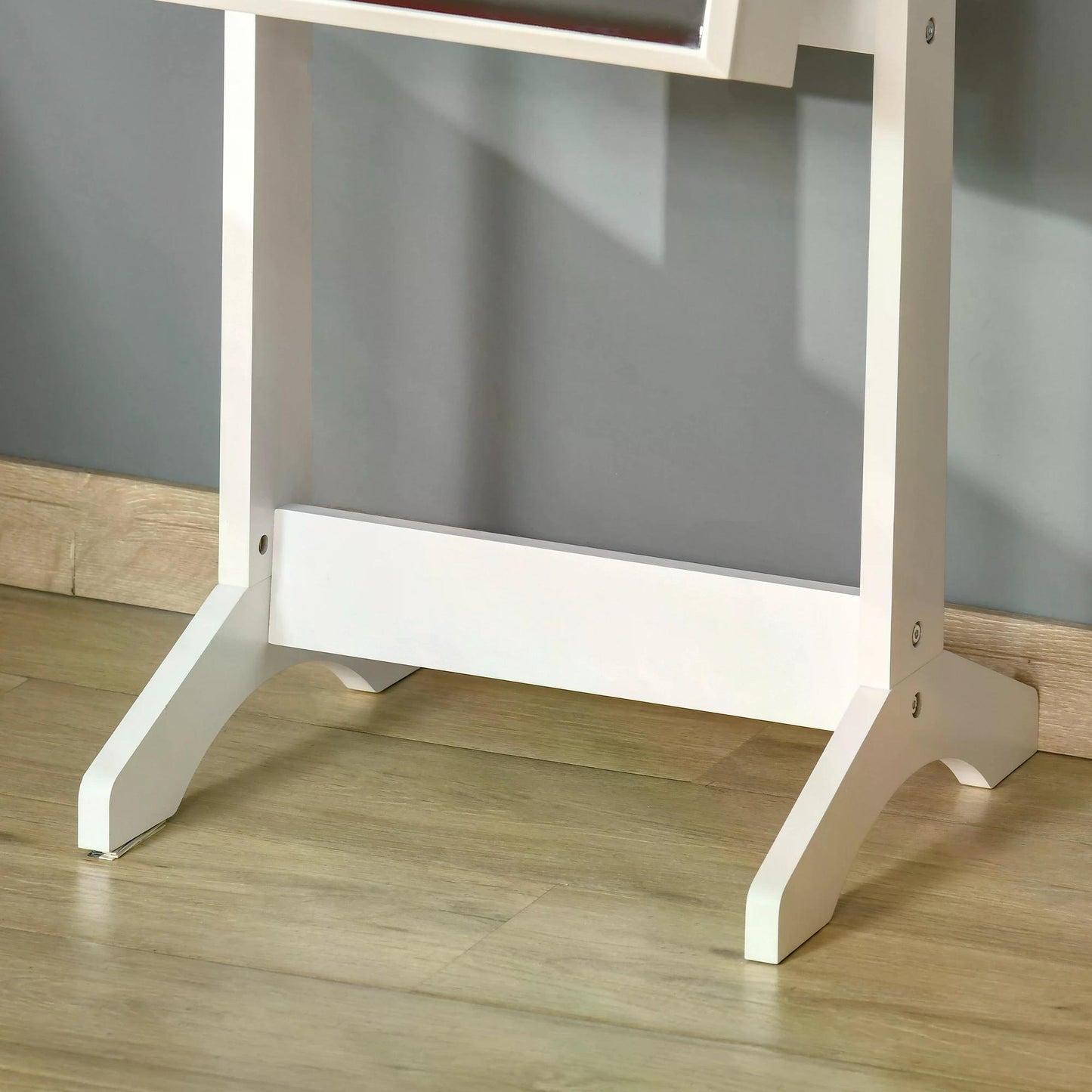 HOMCOM Jewellery Cabinet with Full-Length Mirror, Mirror Armoire, Lockable Jewellery Organiser for Bedroom Dressing Room, White