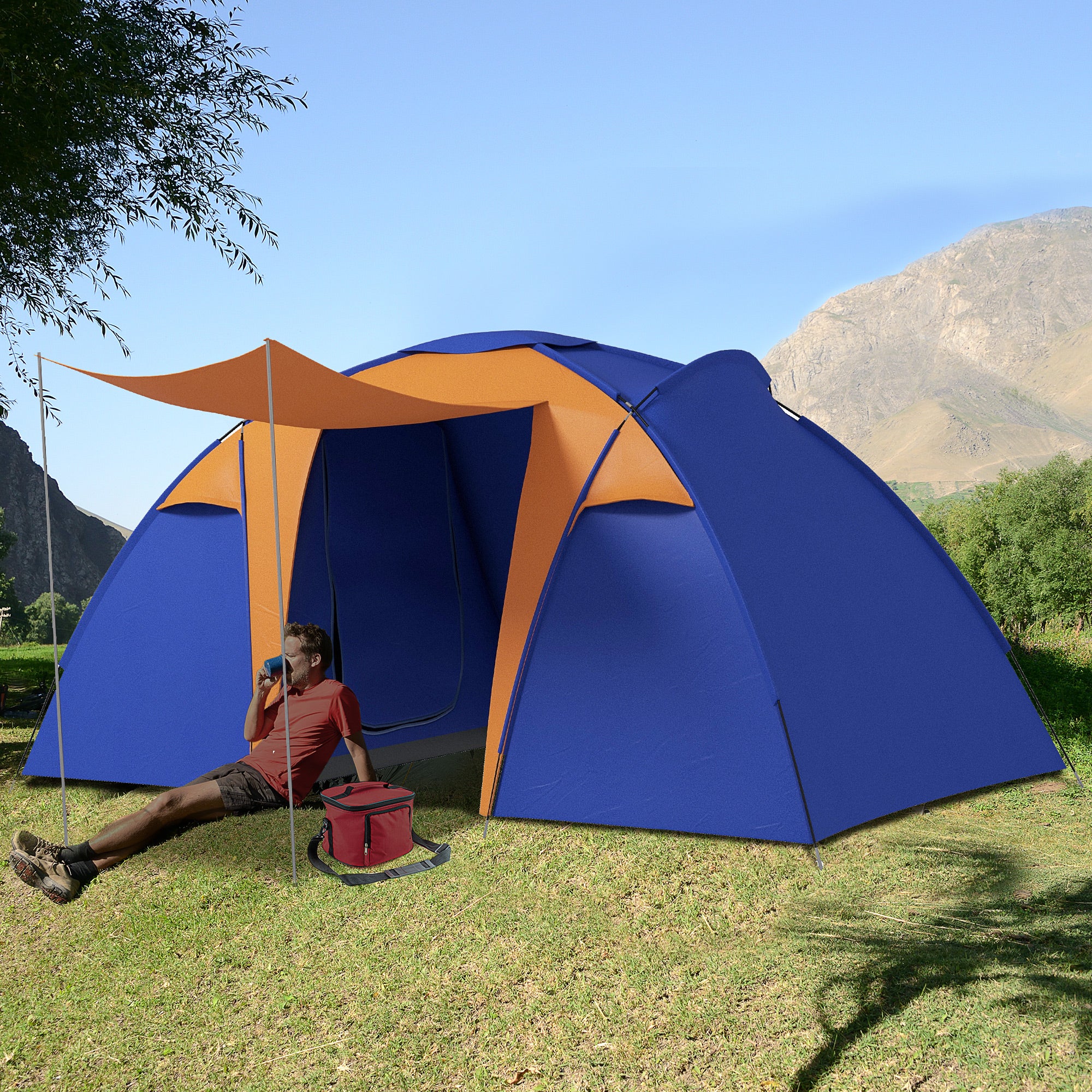 outsunny 2 bedroom camping tent
