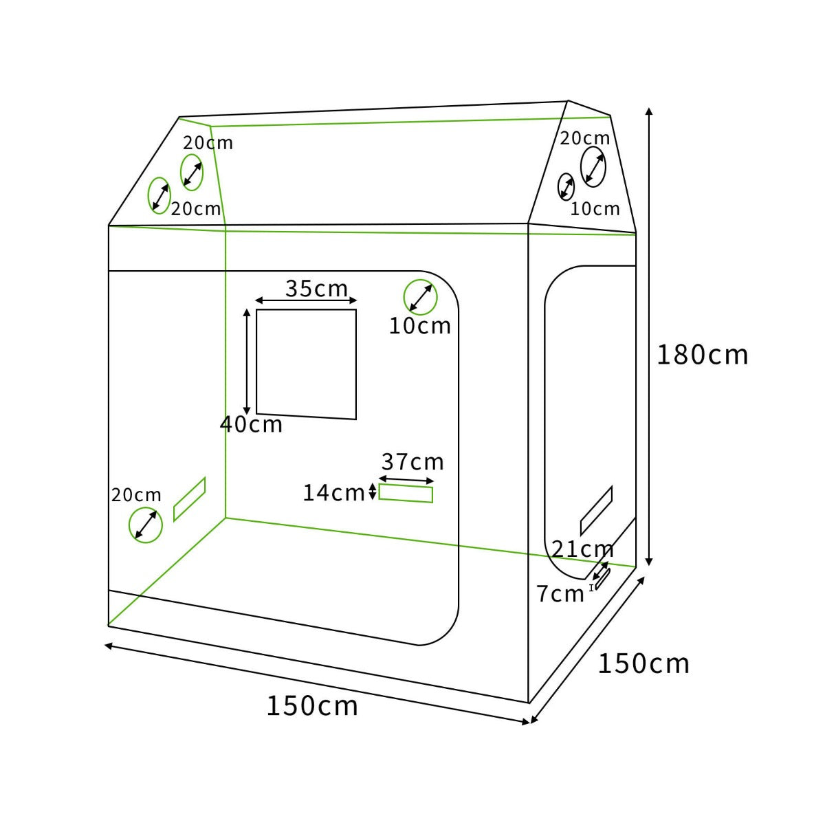 Premium Plant Growth Tent with 600D Hydroponics for Indoor