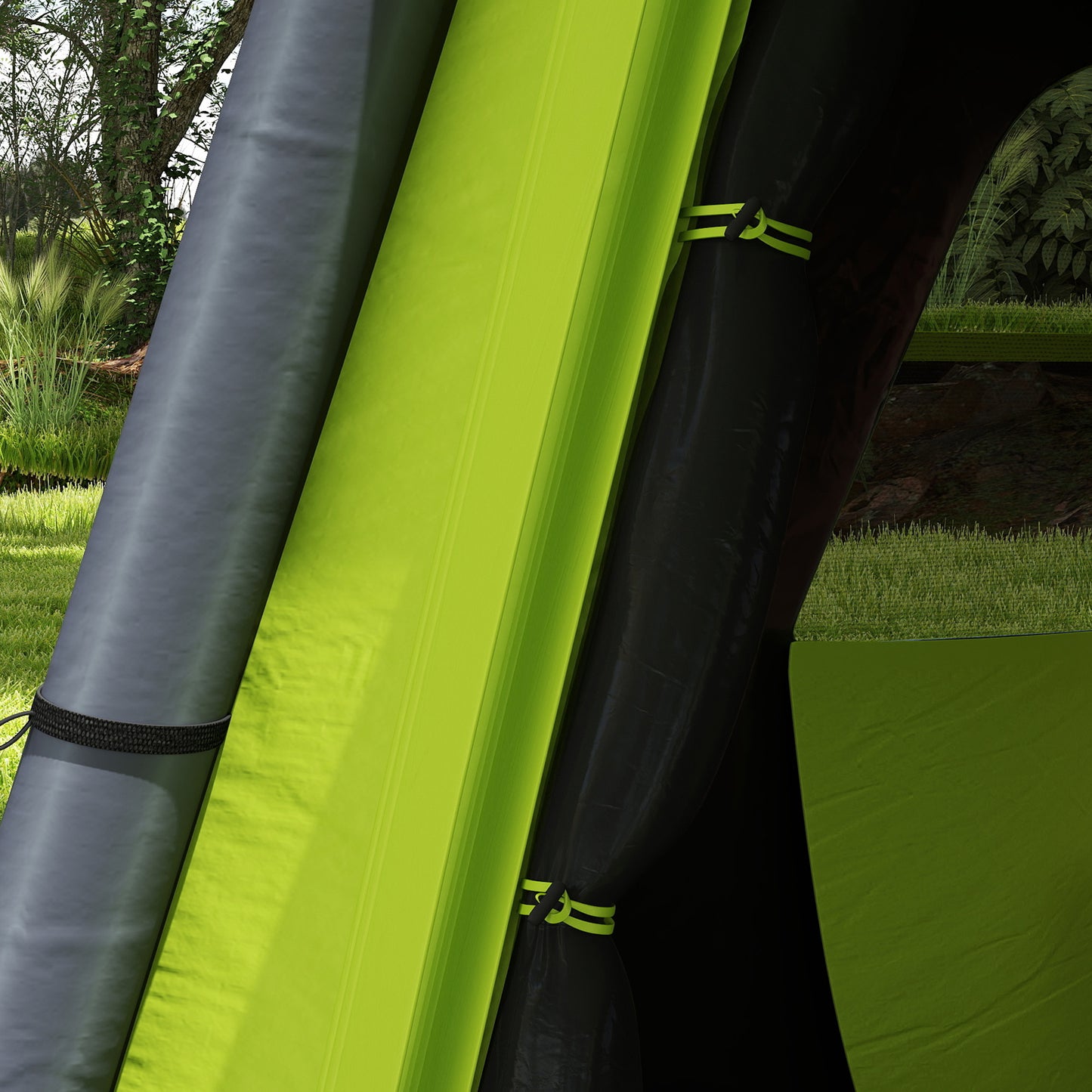 Outsunny Inflatable Camping Tent w/ Hand Pump, Easy Setup 1/2 Person Blow Up Tent Waterproof 190T Taffeta w/ Mesh Windows, Doors and Carry Bag, Green