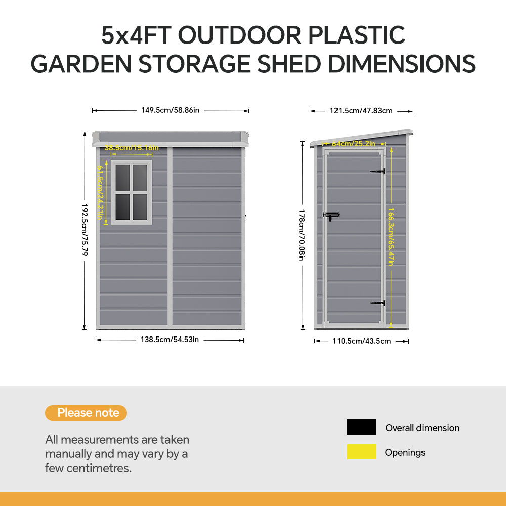Plastic Lockable Garden Shed