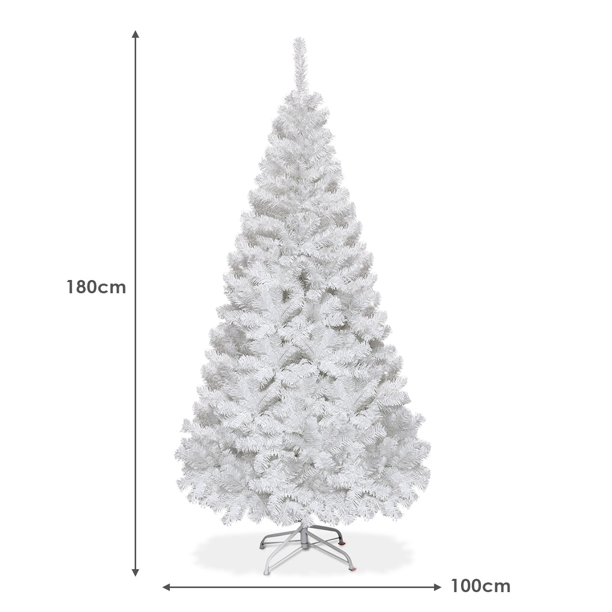 5/6/7/8 Feet White Artificial Christmas Tree with Metal Stand-6 ft