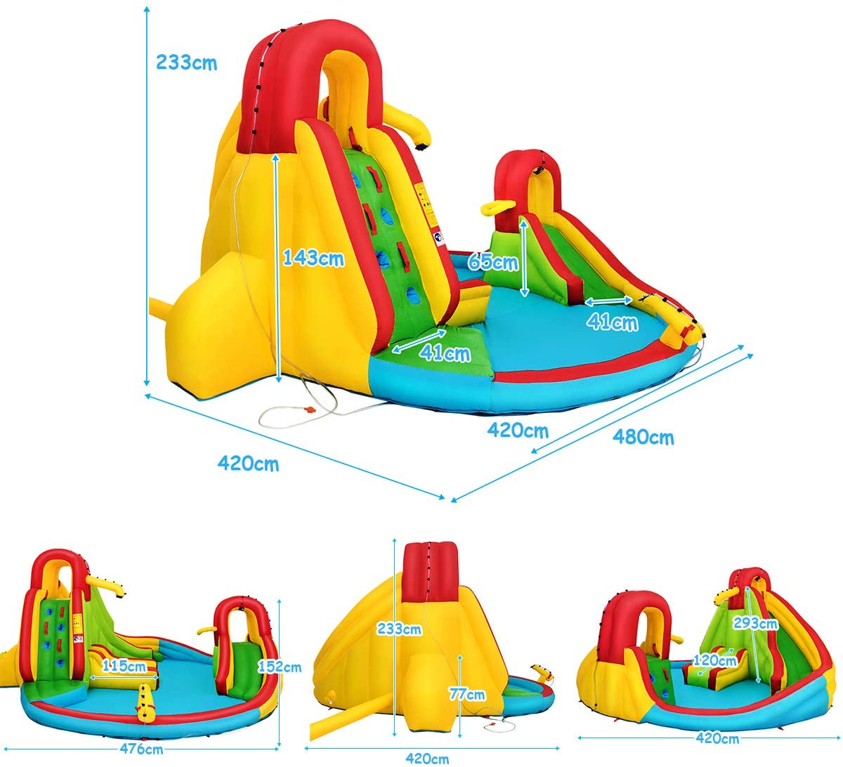 480 x 420 x 233 cm Bouncy Water Castle