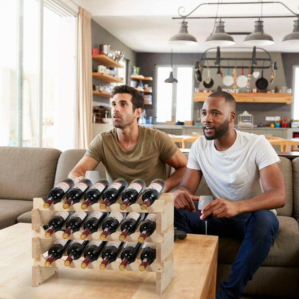 6 Tier Wine Rack with stackable Design for 36 Bottle – GardenArch