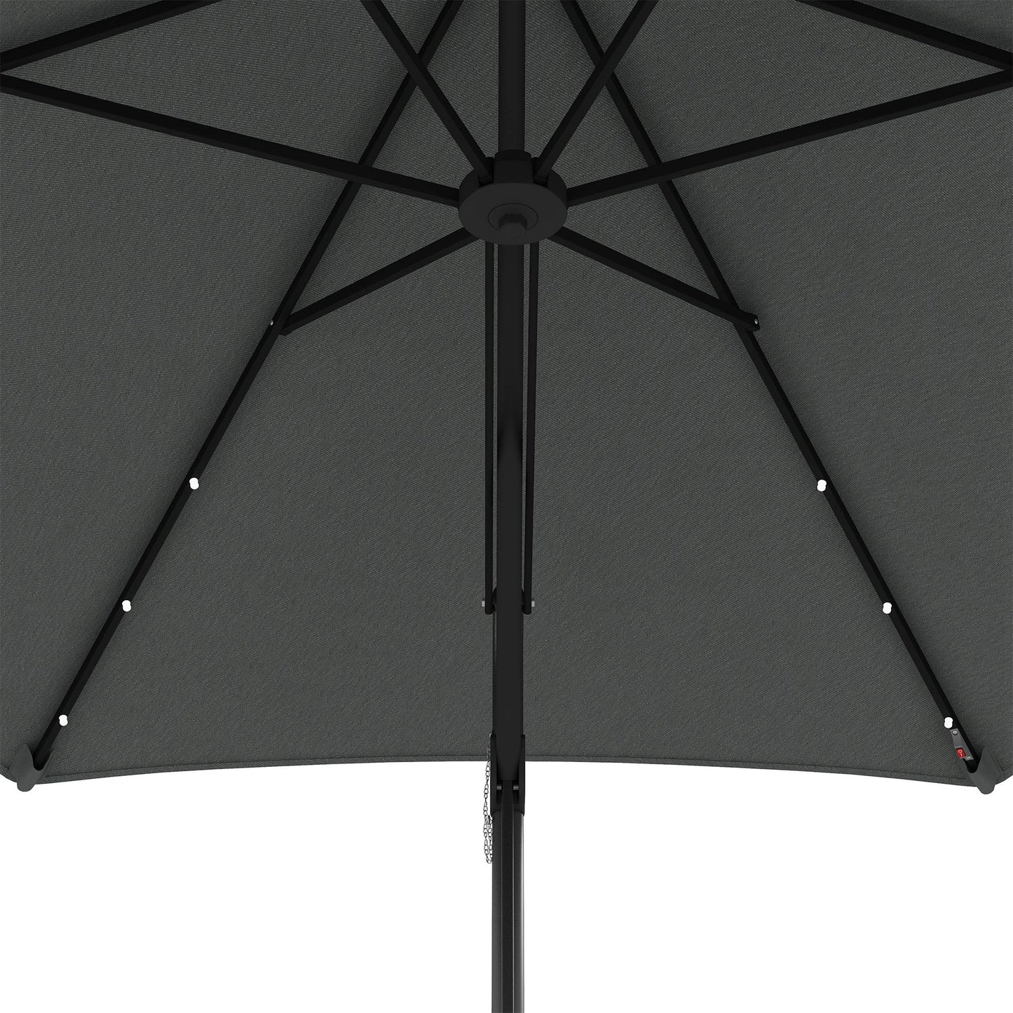 Outsunny 3(m) Solar LED Cantilever Parasol - Grey