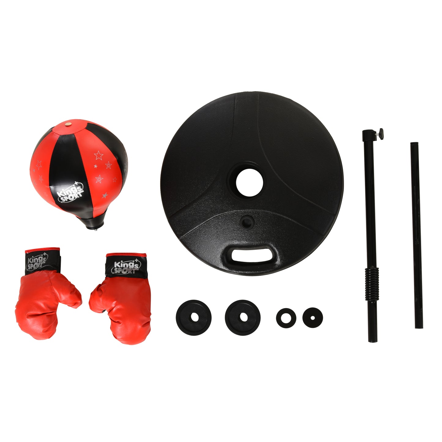 HOMCOM Boxing Punch Ball Set ?38x78-120cm Fighting Game 360 Degree Rebound Spring PP PVC Adjustable Teenager