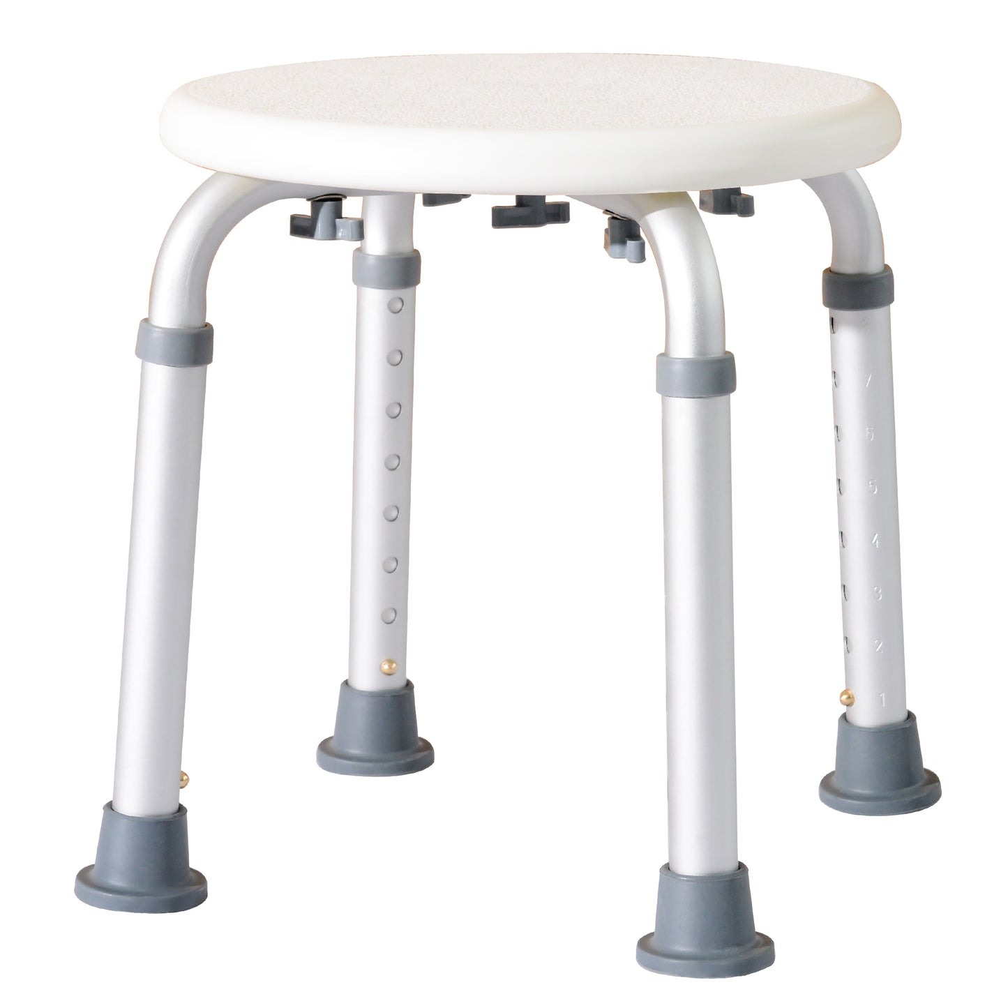 HOMCOM Adjustable Non-Slip Shower and Bath Stool, 32.5Wx41Dx35.5-54H cm-Cream White