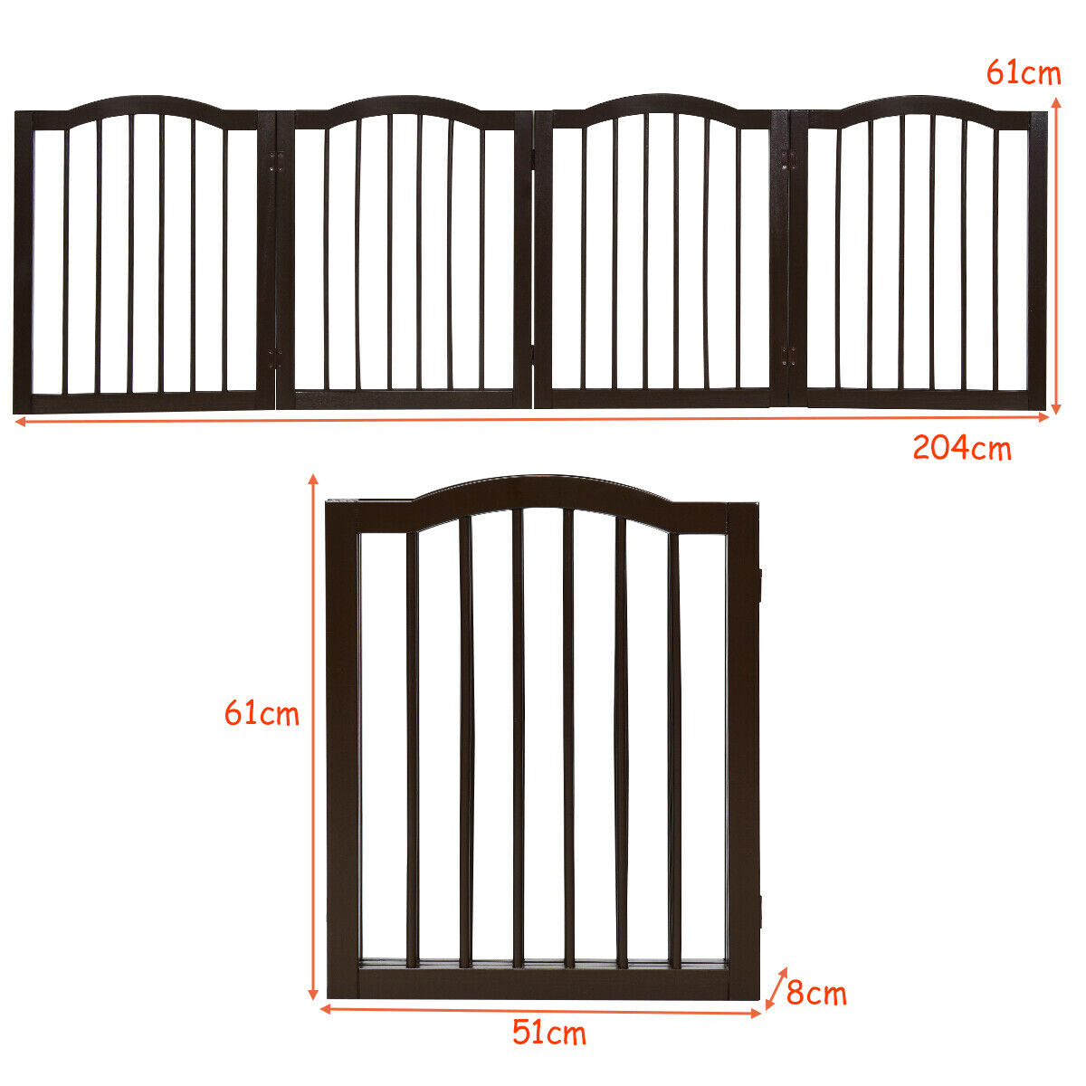 Pine Wooden Pet or Baby Fence with 4 Panels