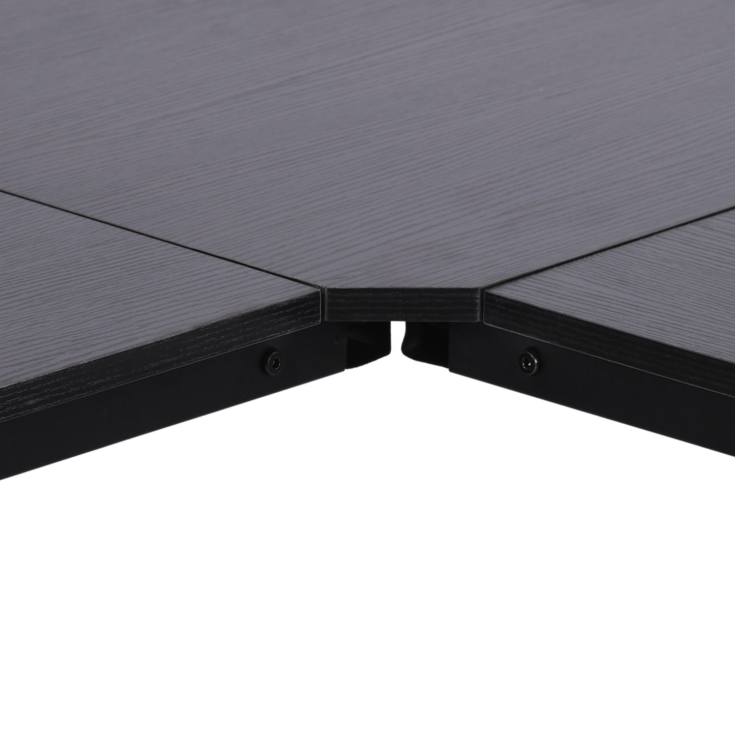 HOMCOM Corner Gaming Desk L-Shape Computer PC Workstation Home Office Three Worktop Writing Table 76x150cm Black