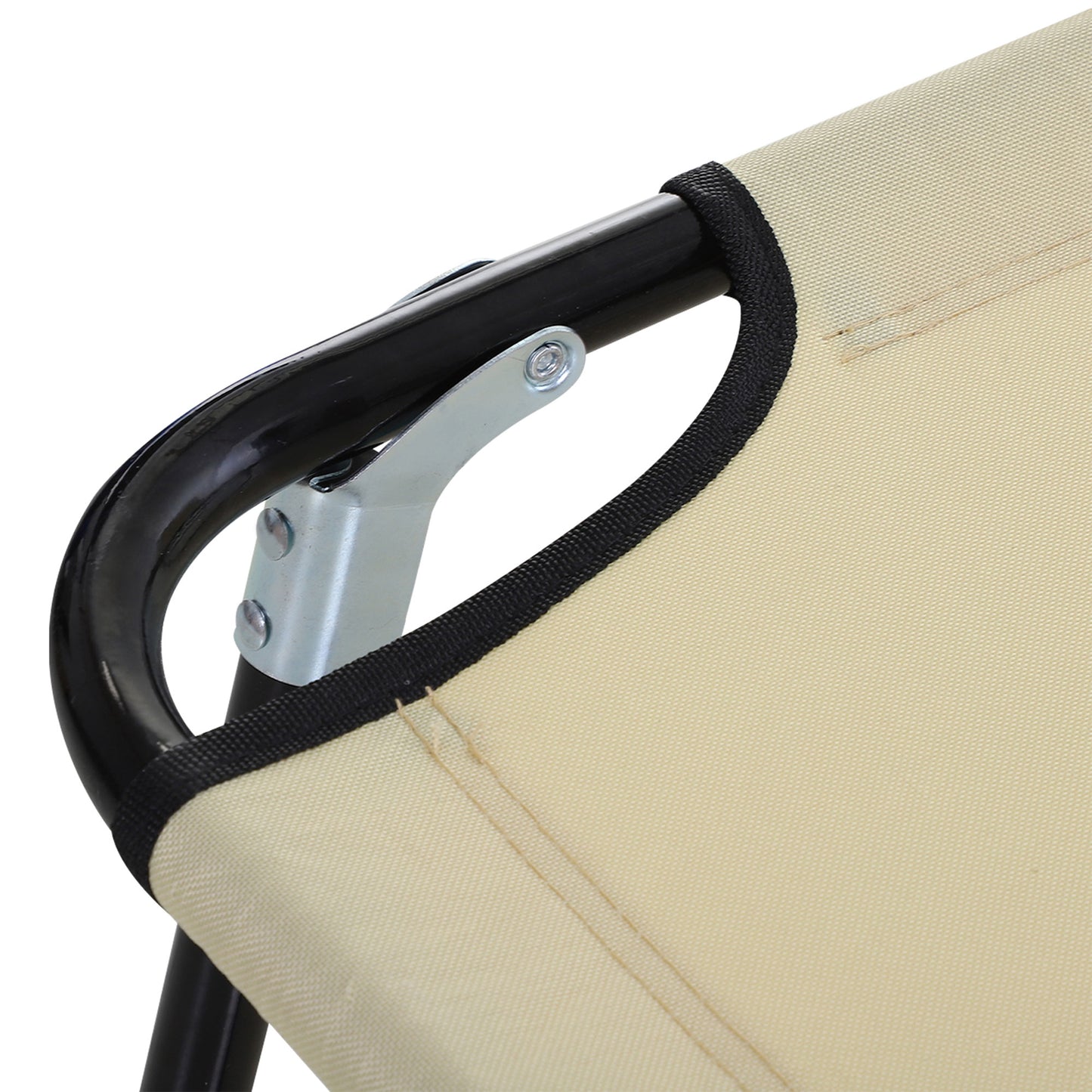 Outsunny 2 Pieces Foldable Sun Lounger Set With 5-Position Adjustable Backrest, Portable Relaxer Recliner with Lightweight Frame Beige