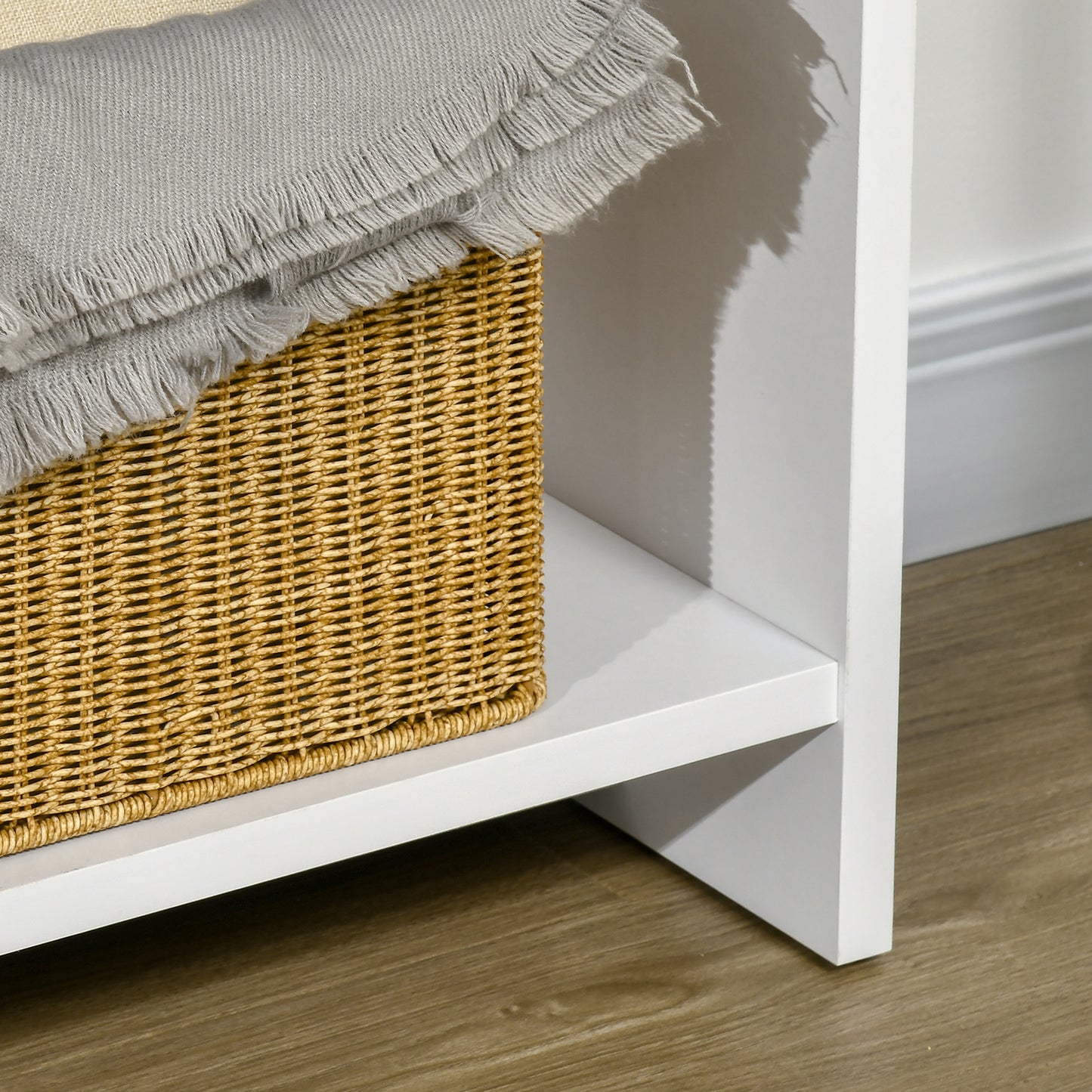 HOMCOM Console Table with Shelf and Drawer, Contemporary Hallway Table for Living Room, Entryway, White