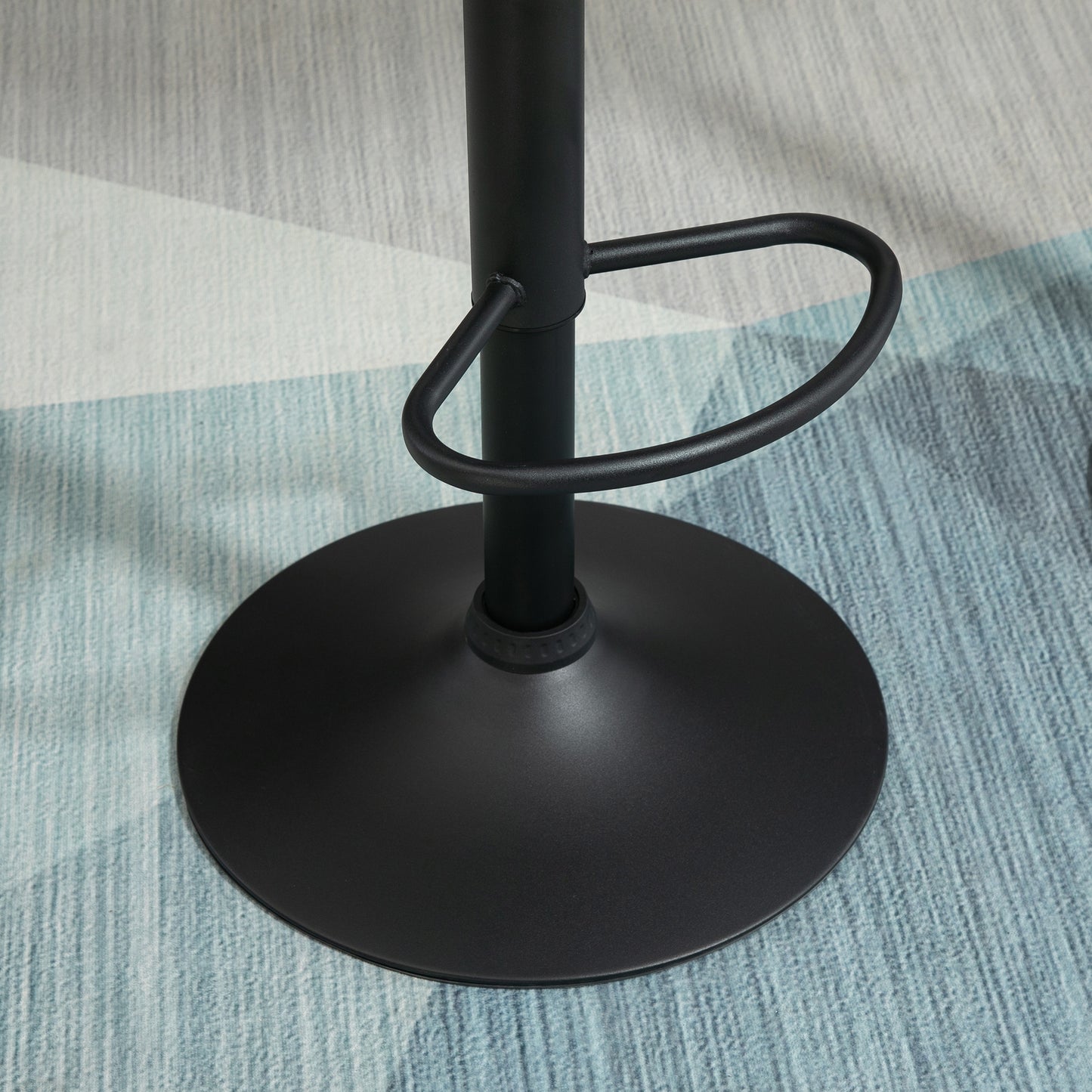 HOMCOM Bar stool Set of 2 Armless Adjustable Height Upholstered Bar Chair with Swivel Seat, Dark Grey