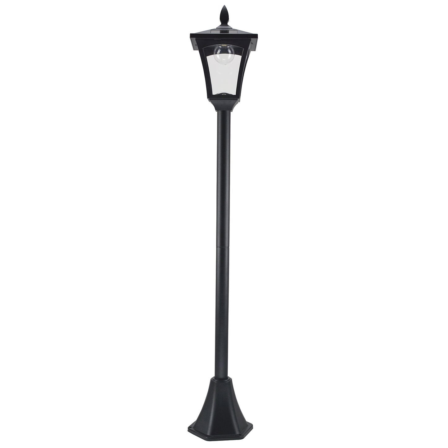 outsunny-outdoor-solar-powered-post-lamp-sensor-dimmable-led-lantern-bollard-pathway-1-6m-tall-black