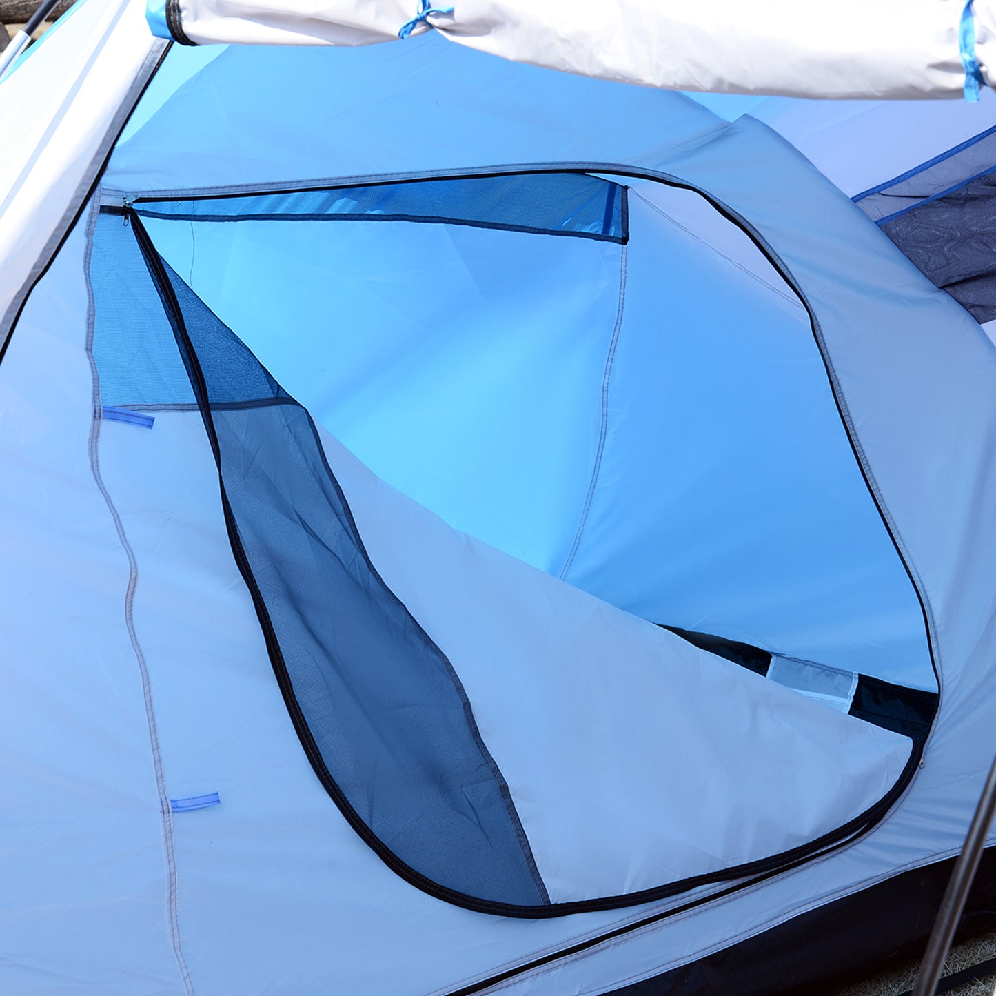 outsunny-4-6-man-camping-tent-w-two-bedroom-hiking-sun-shelter-uv-protection-tunnel-tent-blue-and-white
