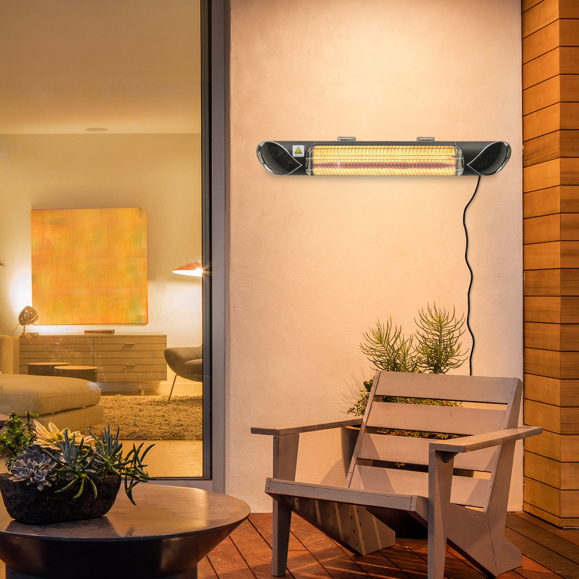 Outsunny 2000W Wall-Mounted Infrared Patio Heater, Black – GardenArch