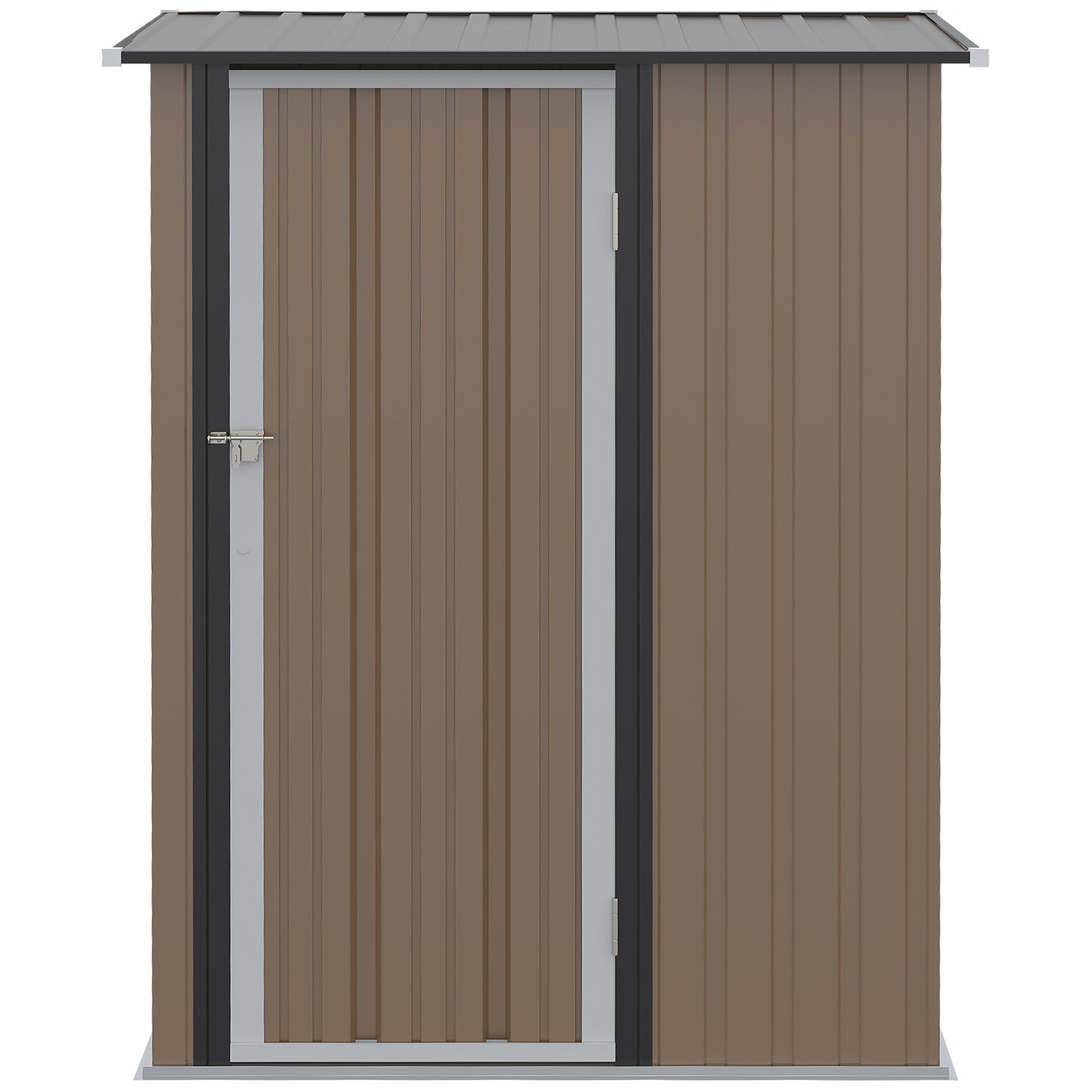 outsunny-5ft-x-3ft-garden-metal-storage-shed-outdoor-tool-shed-with-sloped-roof-lockable-door-for-equipment-bikes-brown
