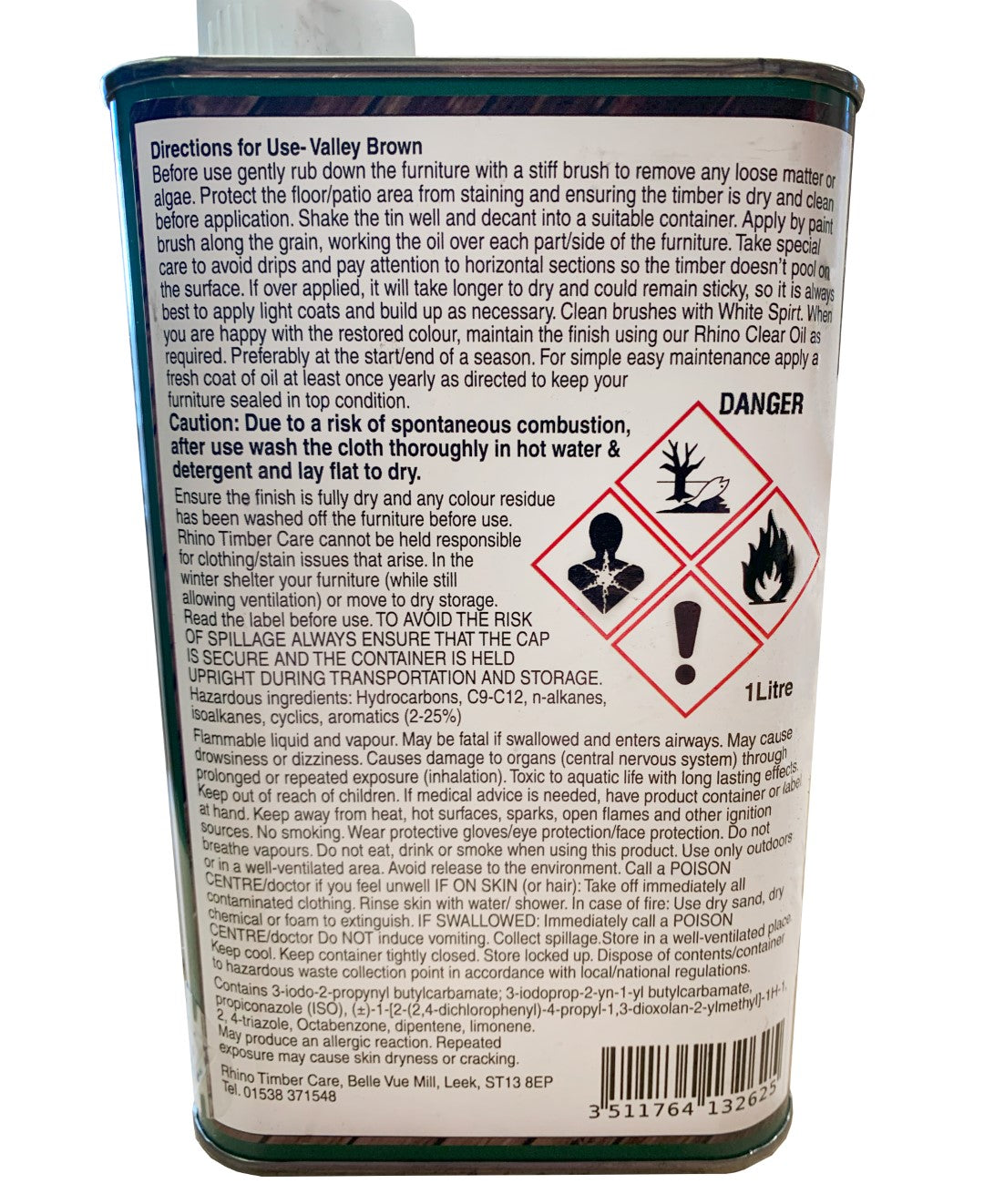 Rhino Valley Brown 1 Ltr Tin