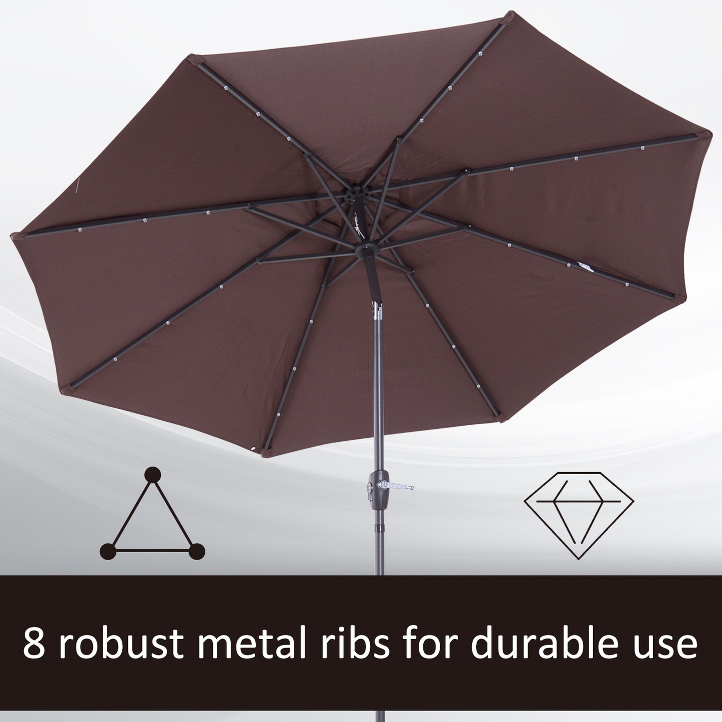 outsunny-umbrella-parasol-24-solar-led-brown-coffee