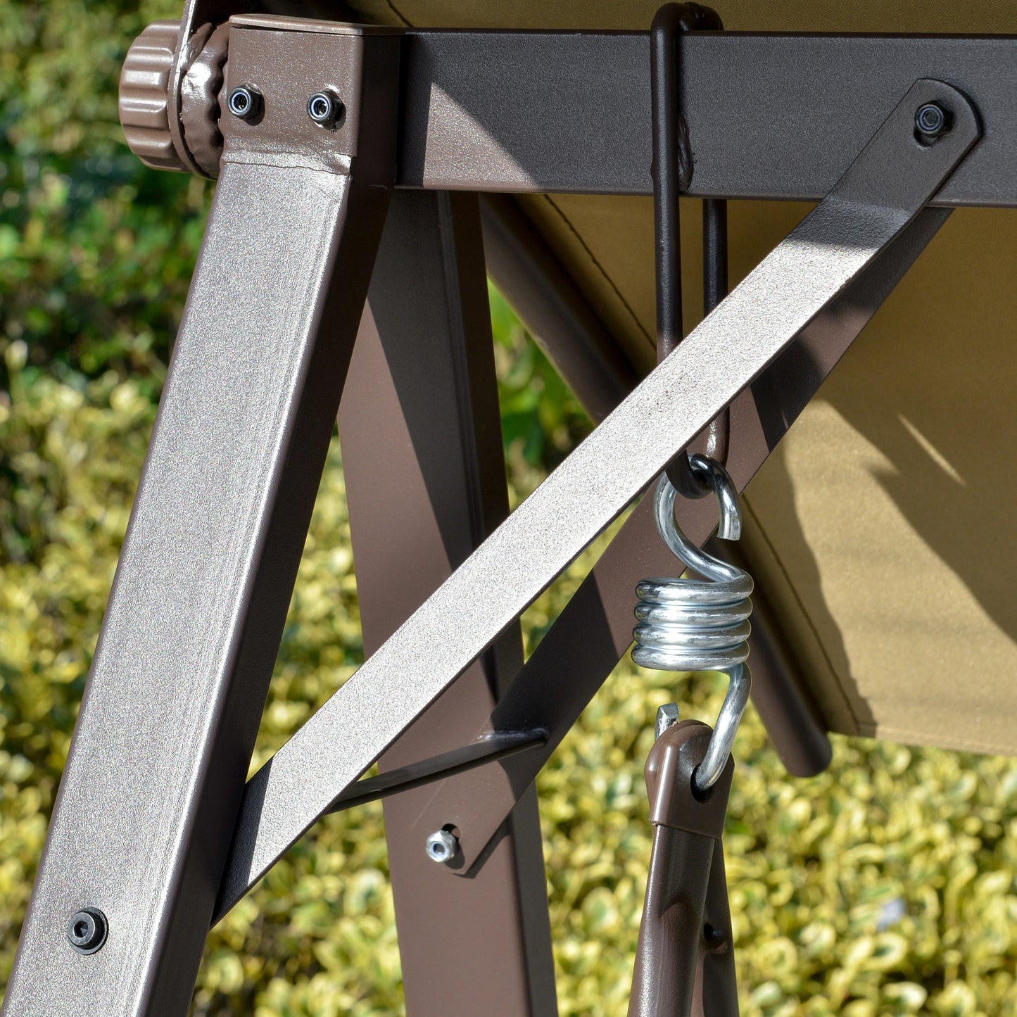 outsunny-2-seater-garden-swing-chair-outdoor-canopy-swing-bench-with-adjustable-shade-and-metal-frame-brown