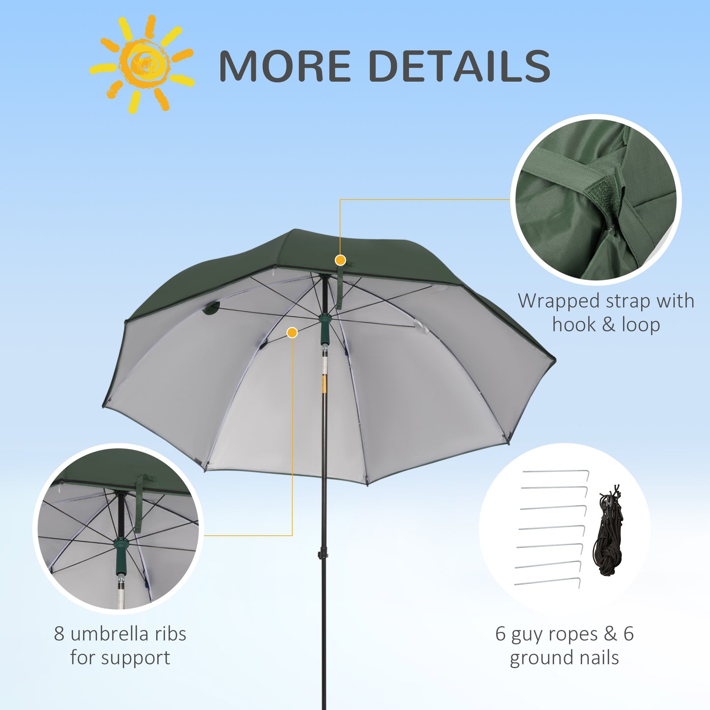 outsunny-2m-beach-parasol-fishing-umbrella-brolly-with-sides-and-push-botton-tilt-sun-shade-shelter-with-carry-bag-uv30-green