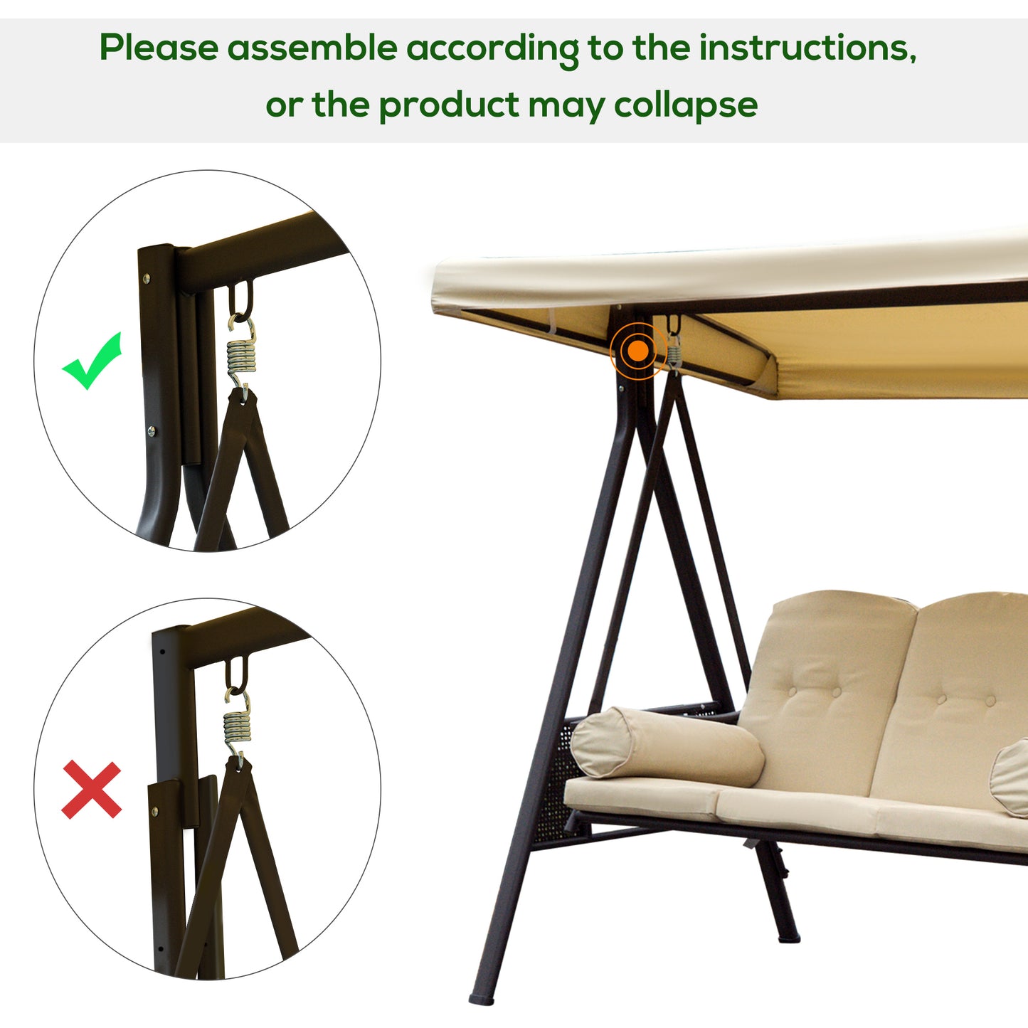 outsunny-steel-swing-chair-hammock-garden-3-seater-canopy-cushion-shelter-outdoor-bench-beige