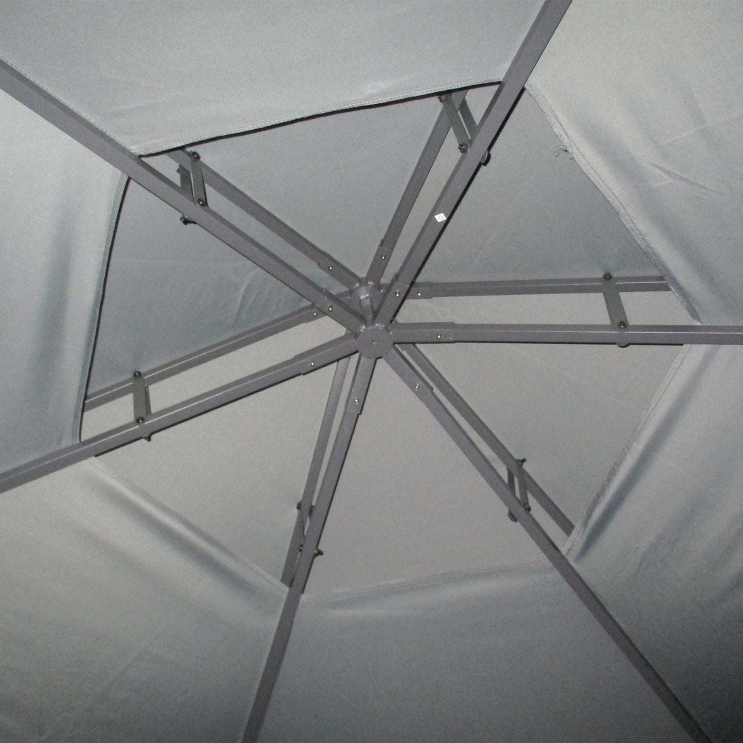 outsunny-hexagon-gazebo-patio-canopy-party-tent-outdoor-garden-shelter-w-2-tier-roof-side-panel-grey