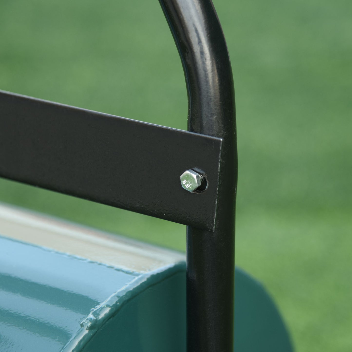outsunny-40l-lawn-roller-drum-scraper-bar-collapsible-handle-water-or-sand-filled-32cm-green